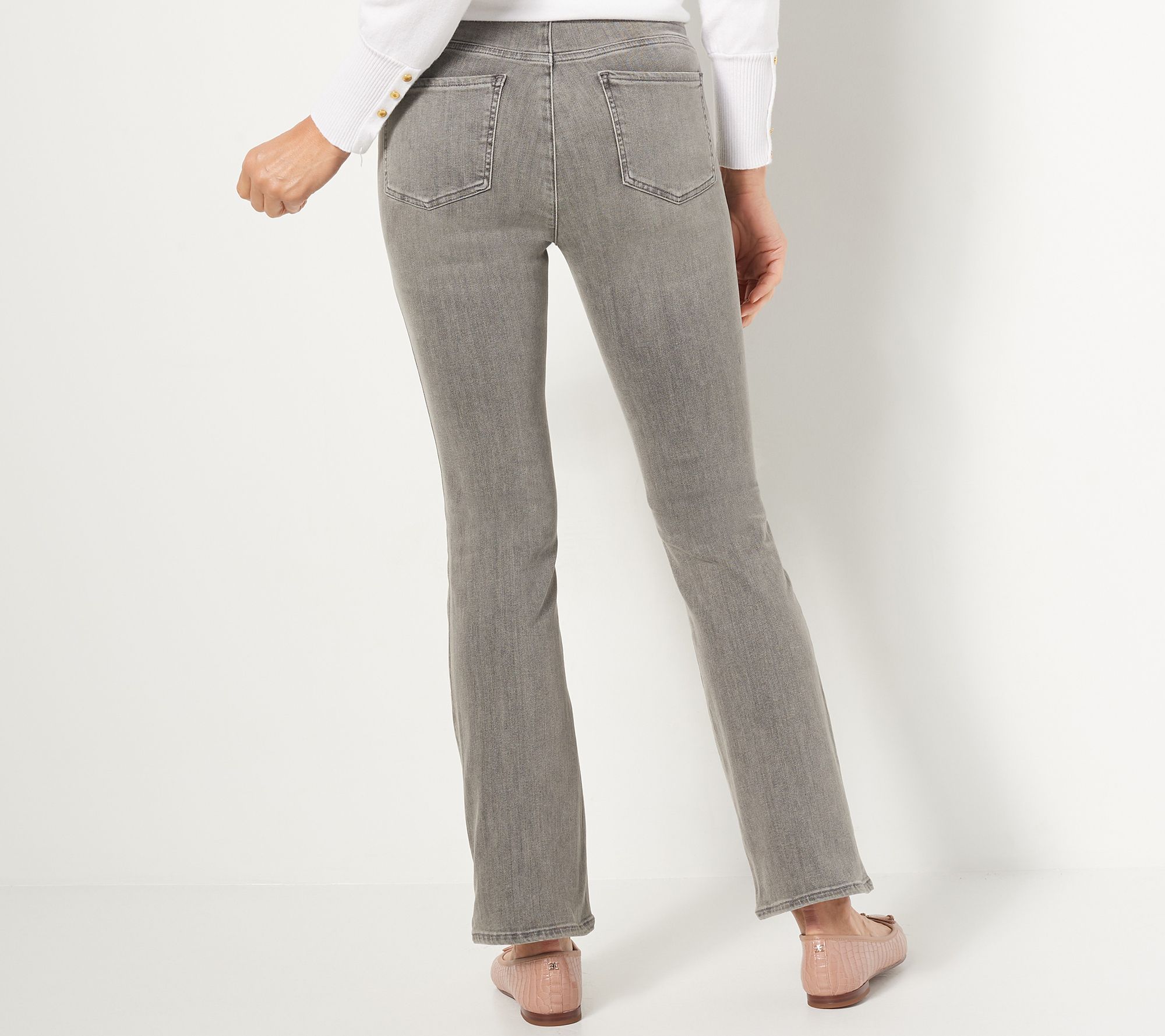NYDJ Spanspring Pull-On Slim Bootcut Jeans- Clean Barnet - QVC.com