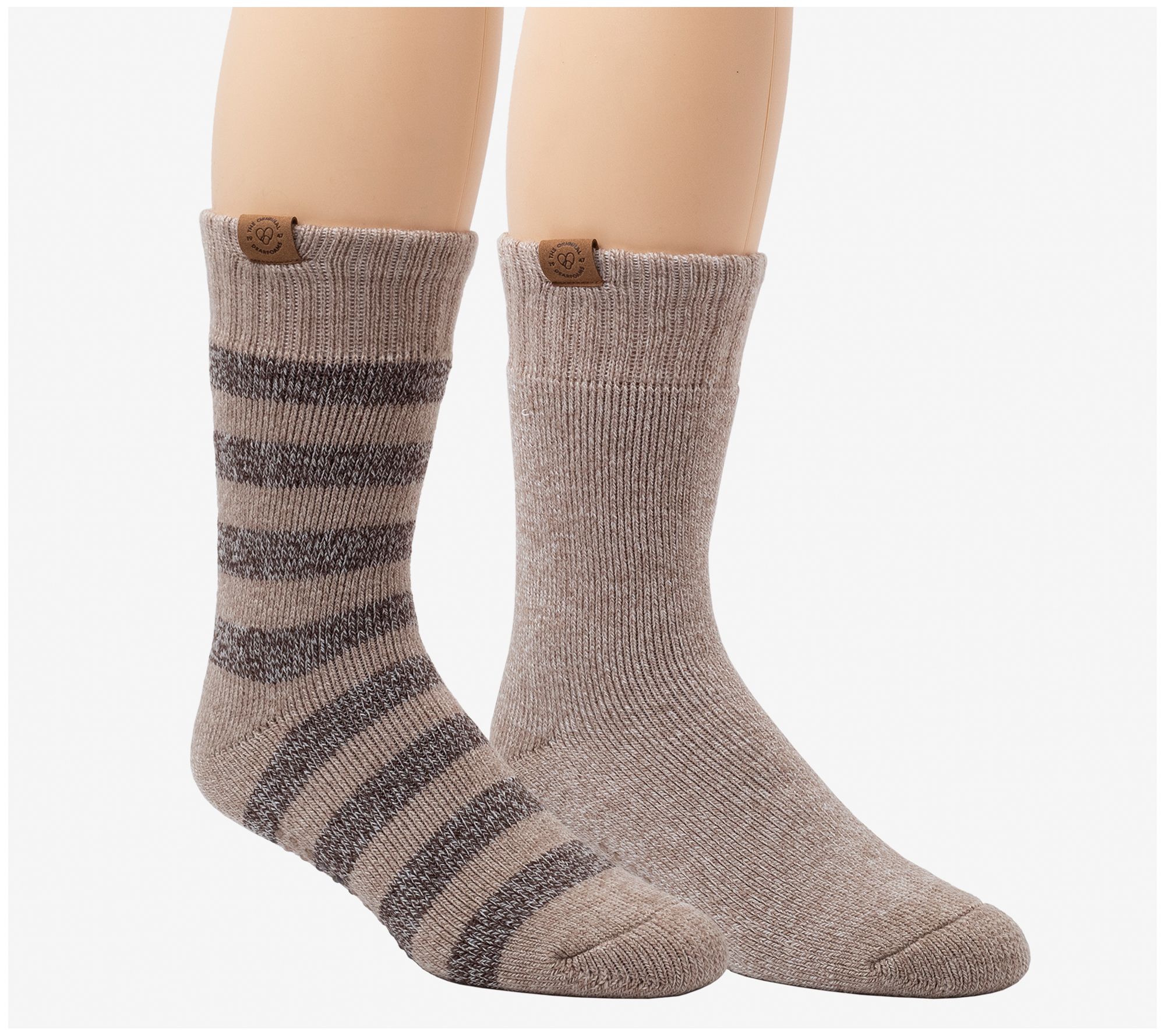 Dearfoams Men's Rugby Full Terry Lounge Crew W/Grippers