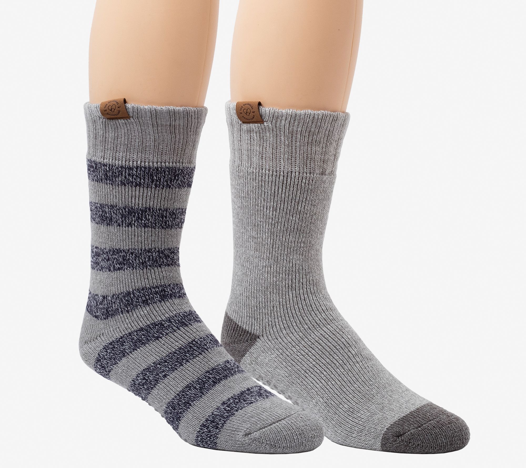 Dearfoams Men's Rugby Full Terry Lounge Crew W/Grippers