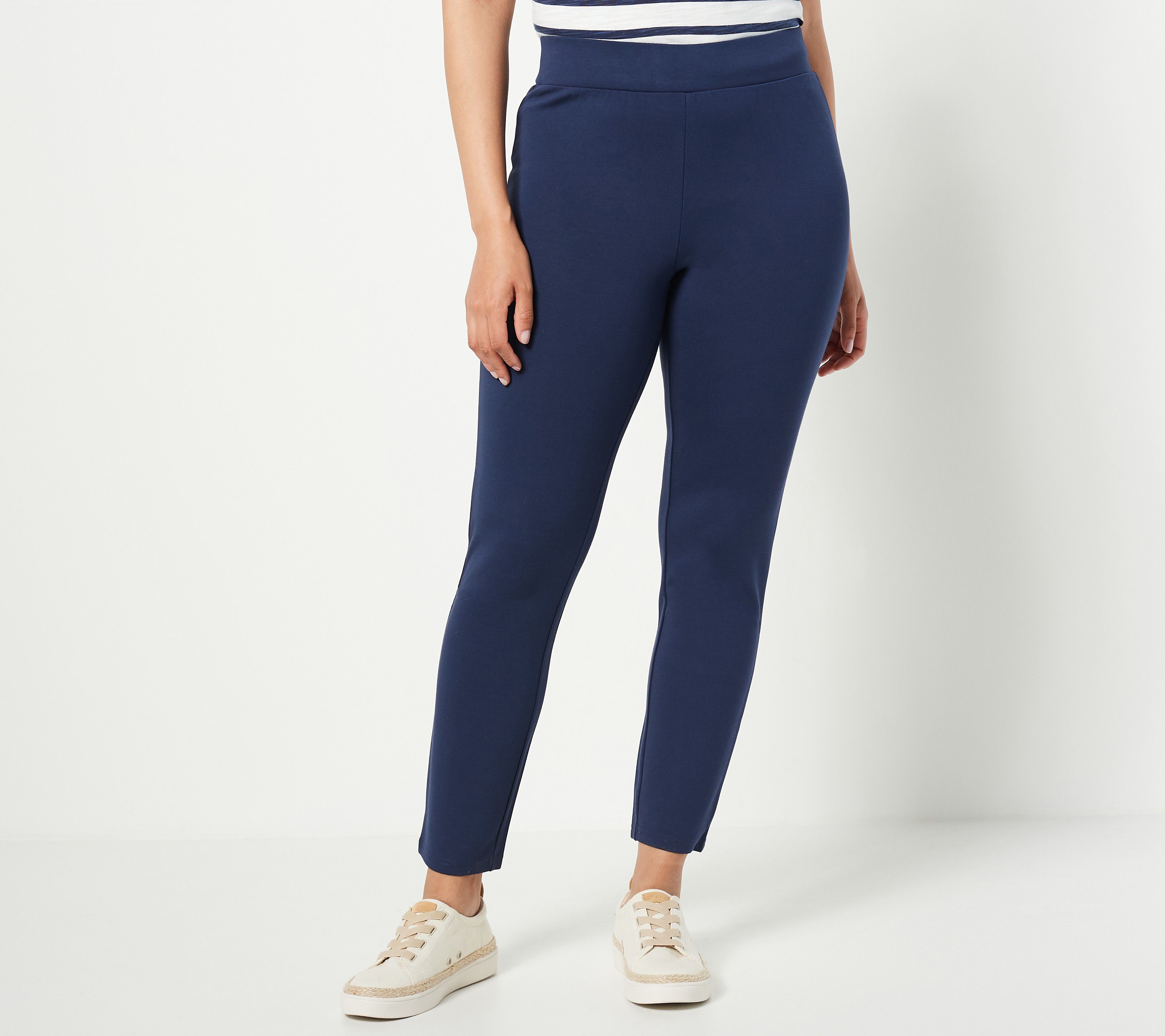 Studio Park x Leah Williams Ponte Knit Slim Ankle Pants - QVC.com