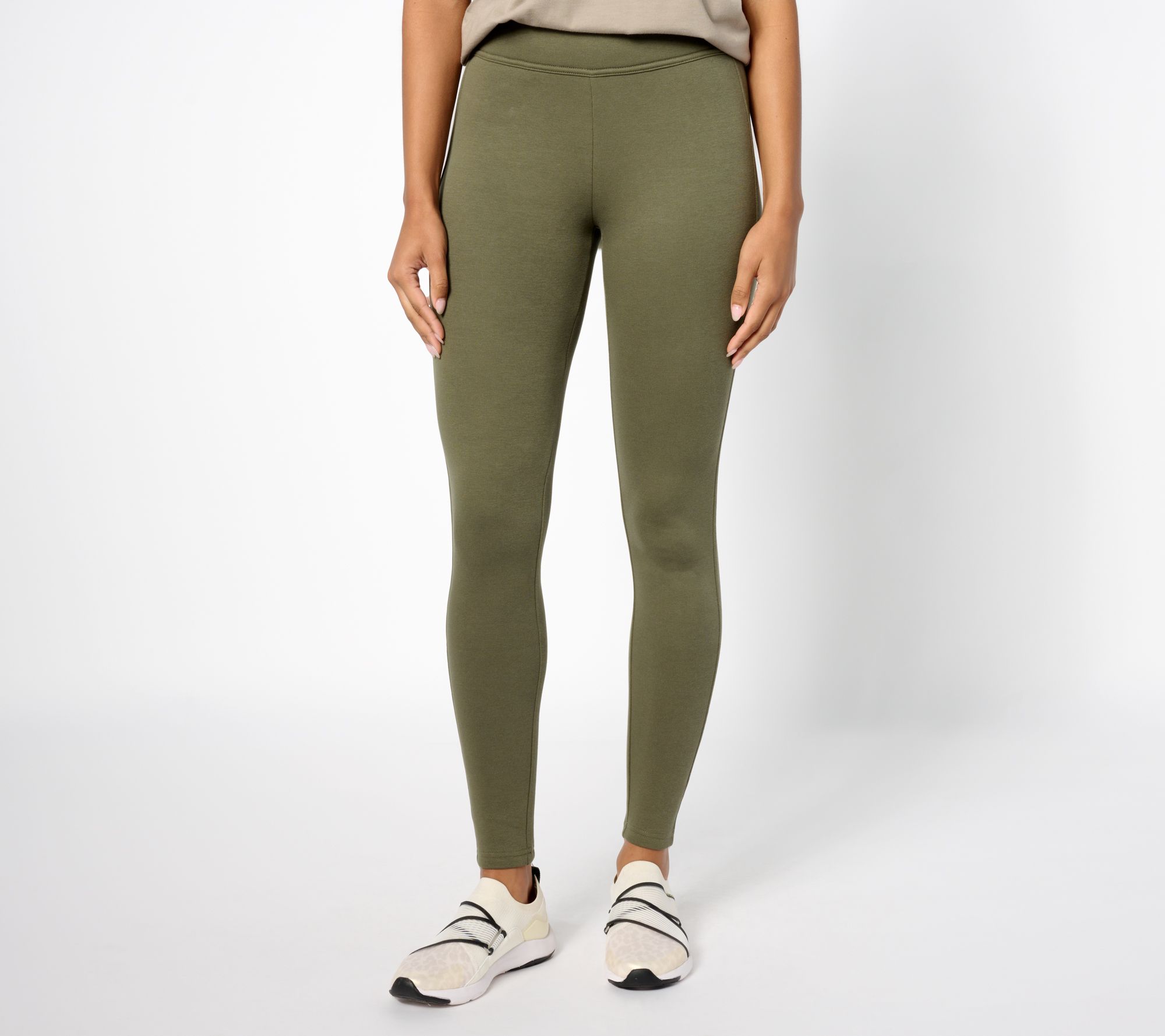 Womens Olive Green Leggings, Yoga Pants, Footless Tights