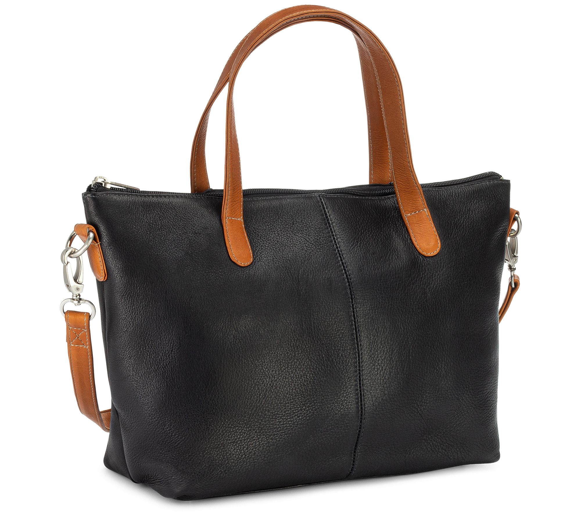 Le Donne Leather Kelly Satchel Shoulder Bag Purse - QVC.com