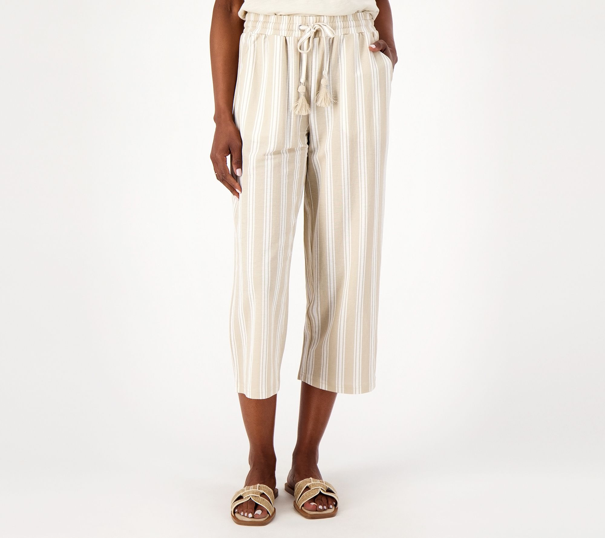 Belle Beach by Kim Gravel Pet Cabana Knit Cropped Beach Pant