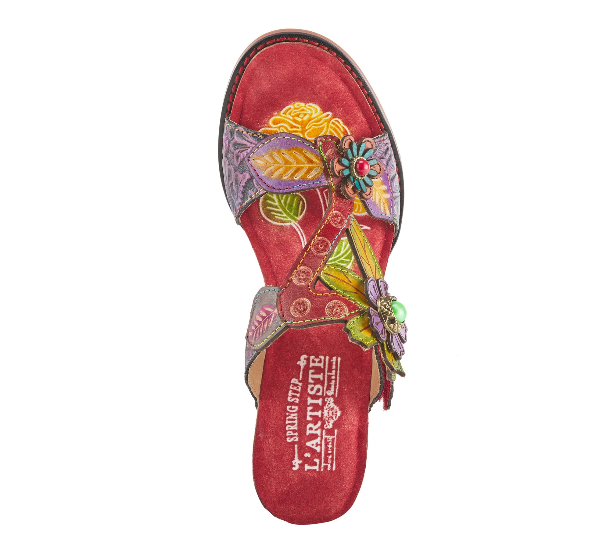 L`Artiste by Spring Step Leather Slide Sandals Rossie - QVC.com
