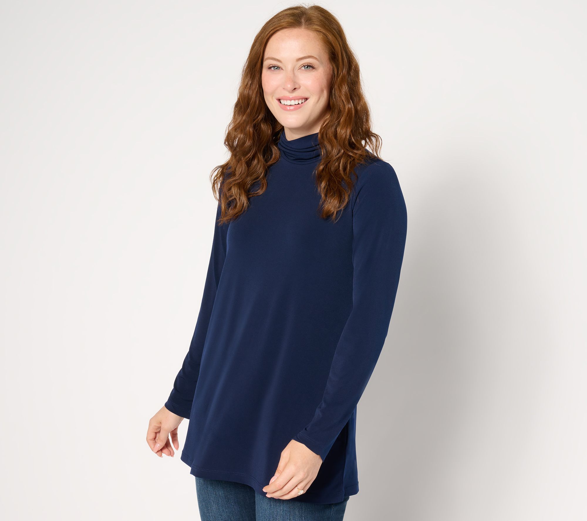 Susan Graver Modern Essentials Pet Liquid Knit A-Line Tunic