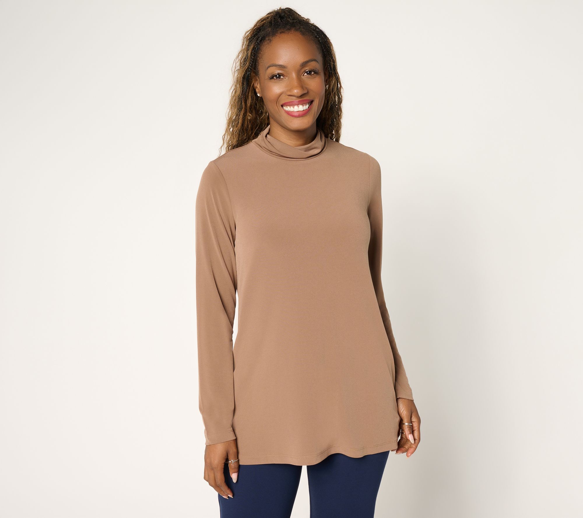 Susan Graver Modern Essentials Pet Liquid Knit A-Line Tunic