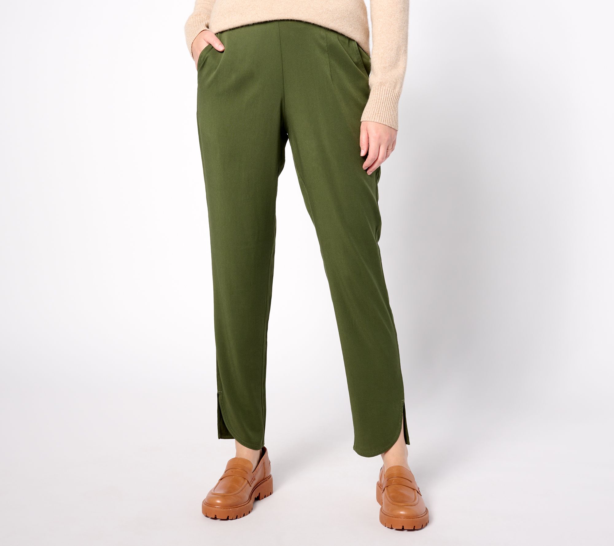 AnyBody Regular Drapey Stretch Woven Pull-On Pants