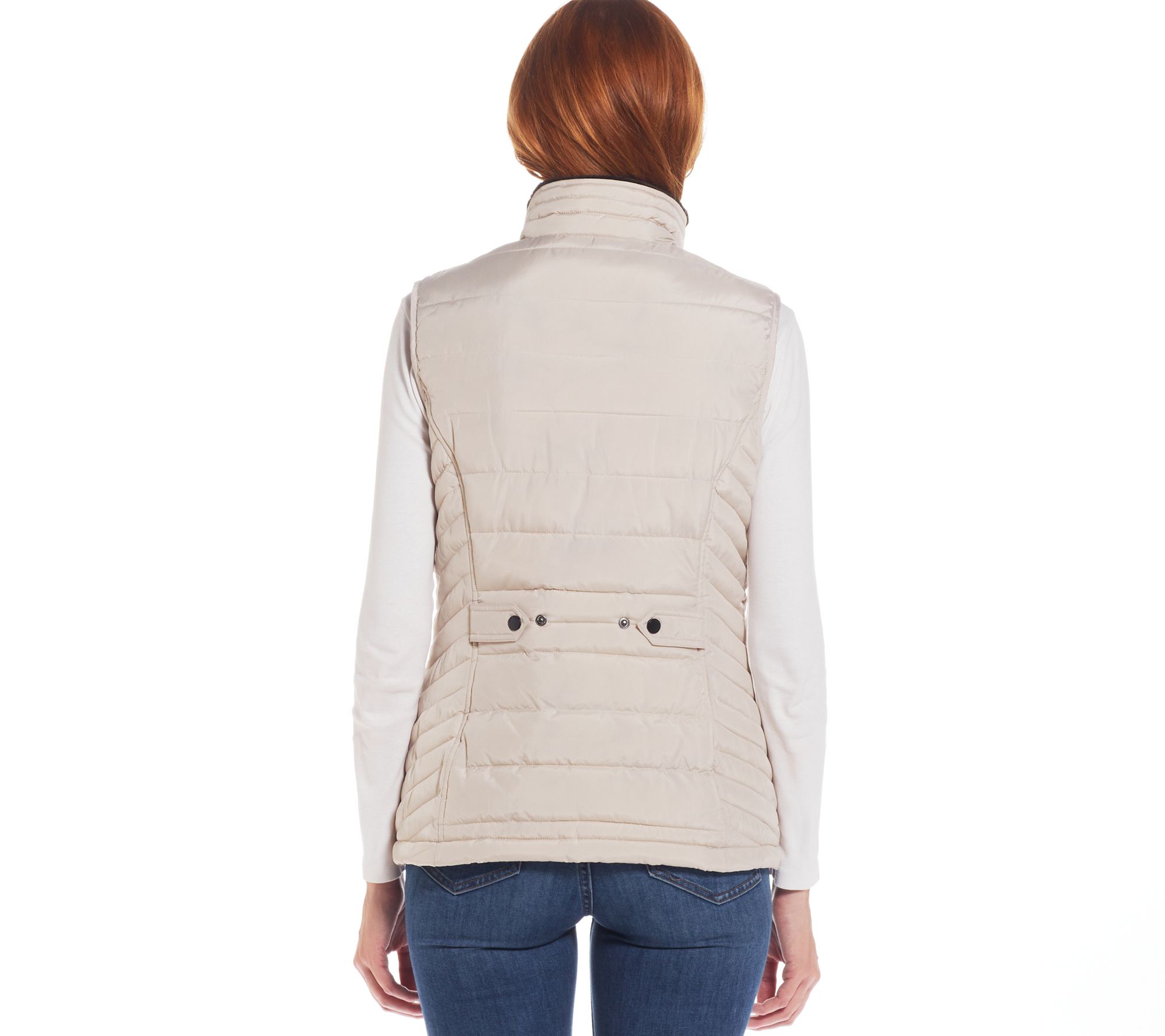 Weatherproof Channel Quilted Vest with Plush Lining