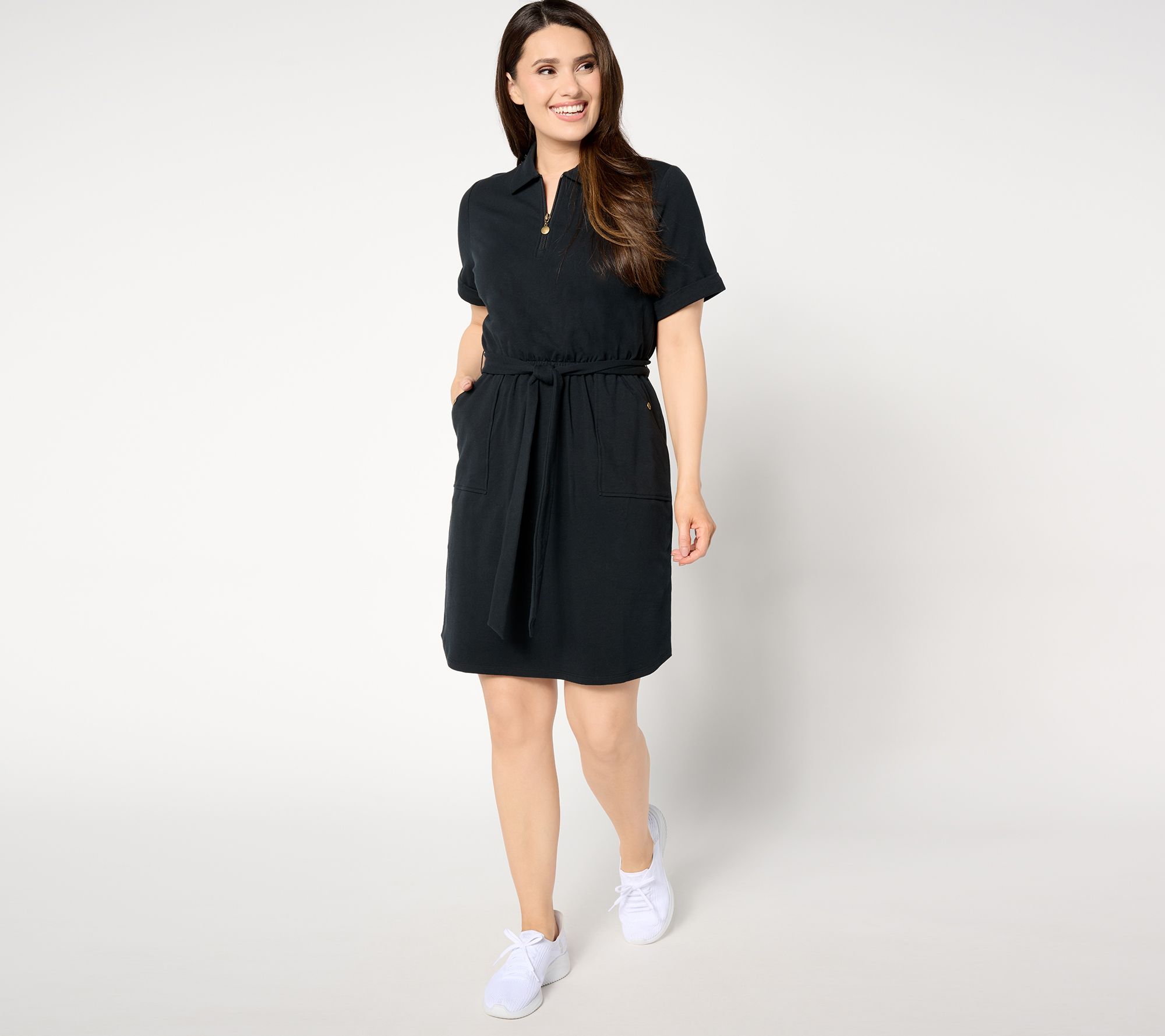 Sport Savvy Regular French Terry Zip Front Dress