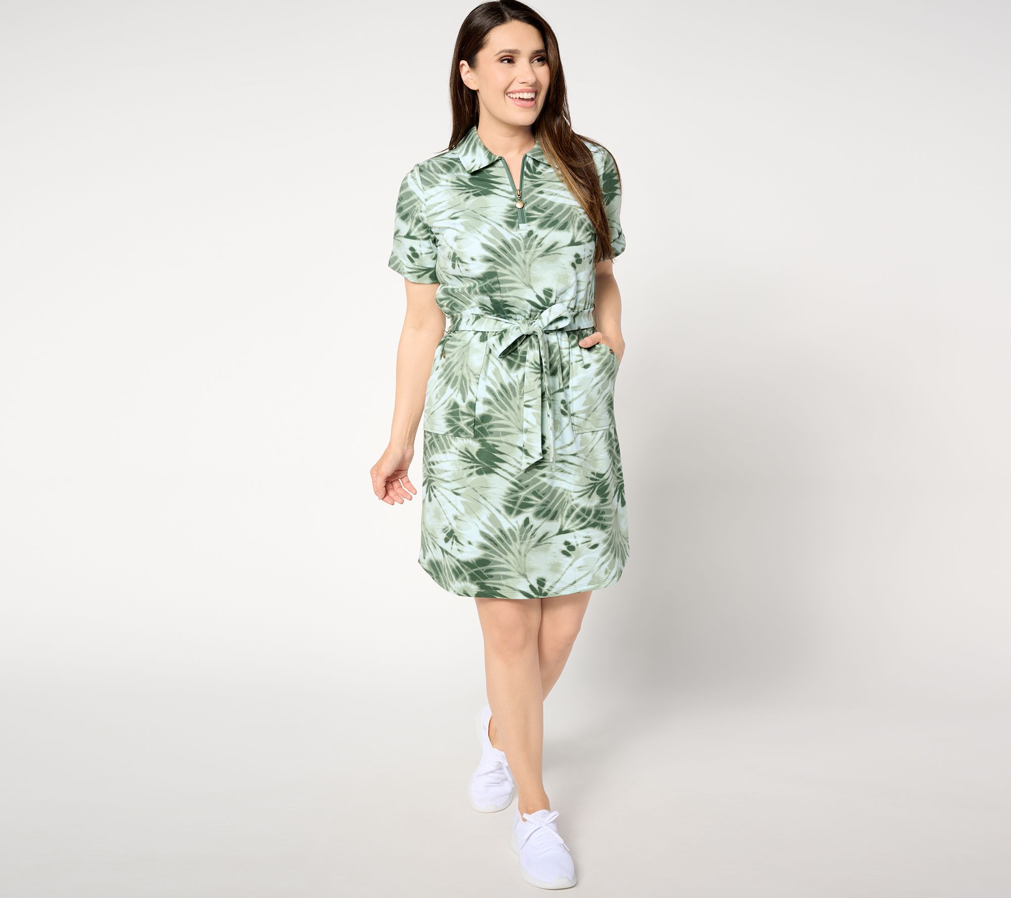 Sport Savvy Regular French Terry Zip Front Dress