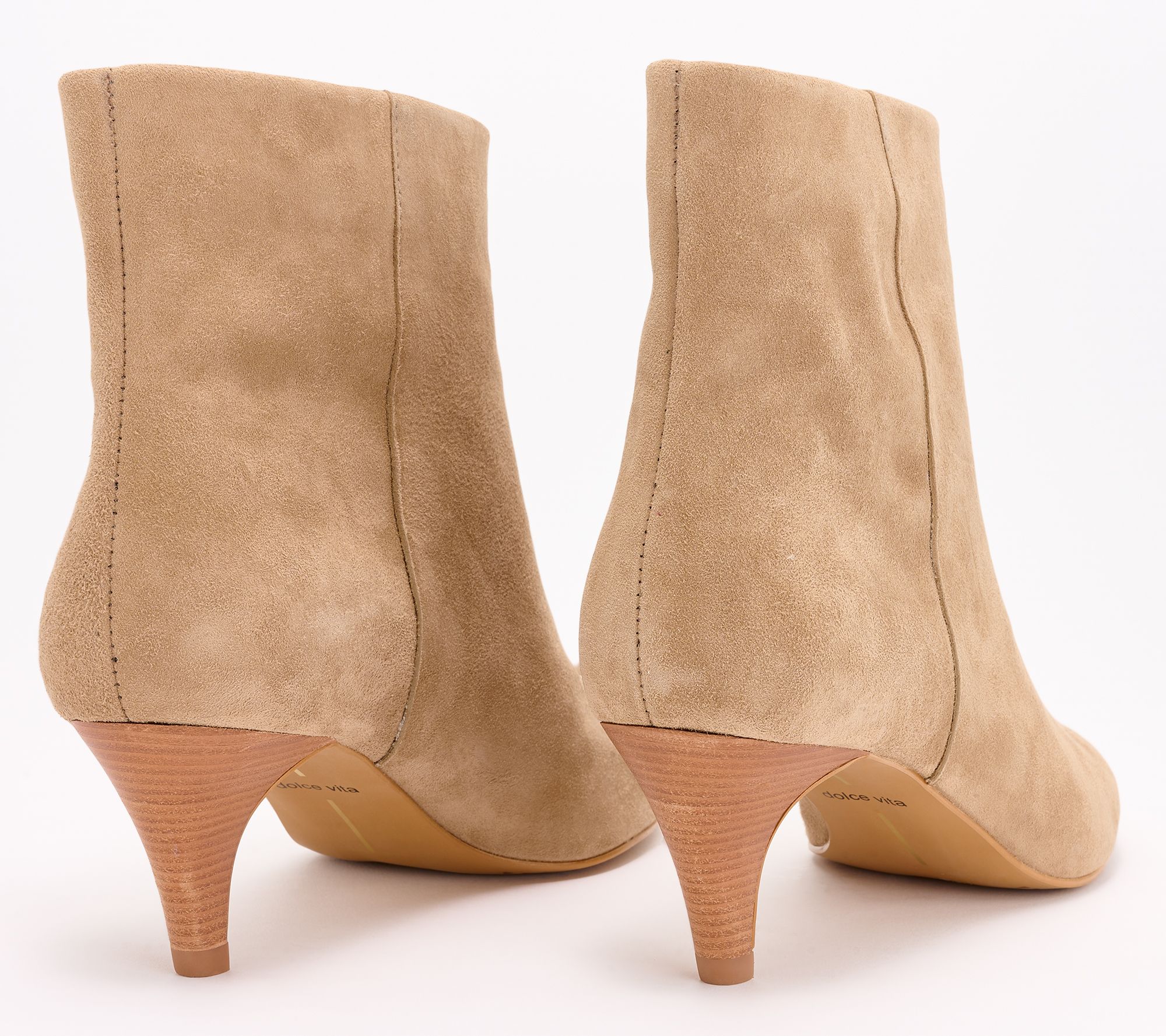 "As Is" Dolce Vita Leather or Suede Kitten Heel Ankle Boot - QVC.com