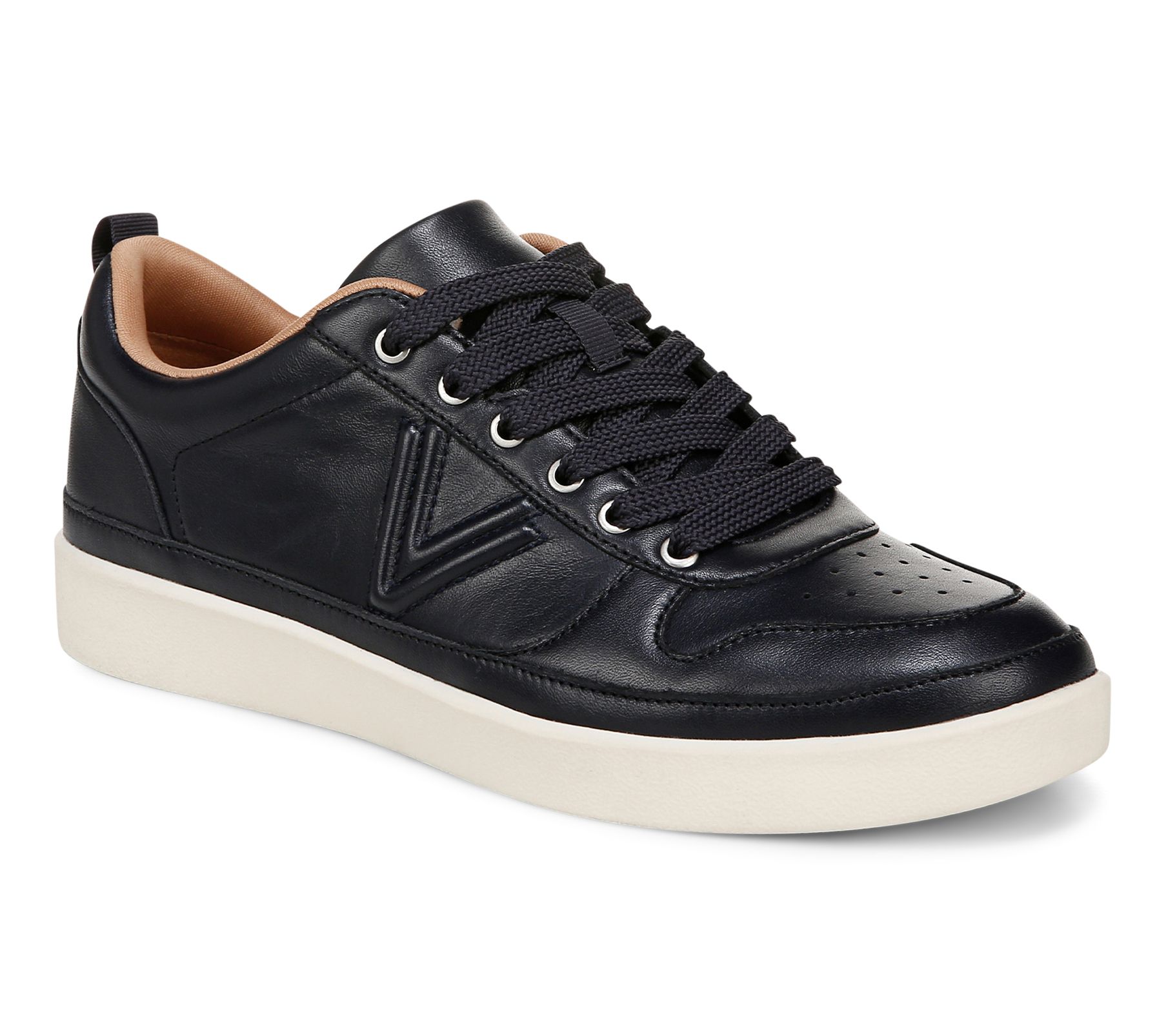 Vionic Leather Lace-Up Court Sneakers - Elise
