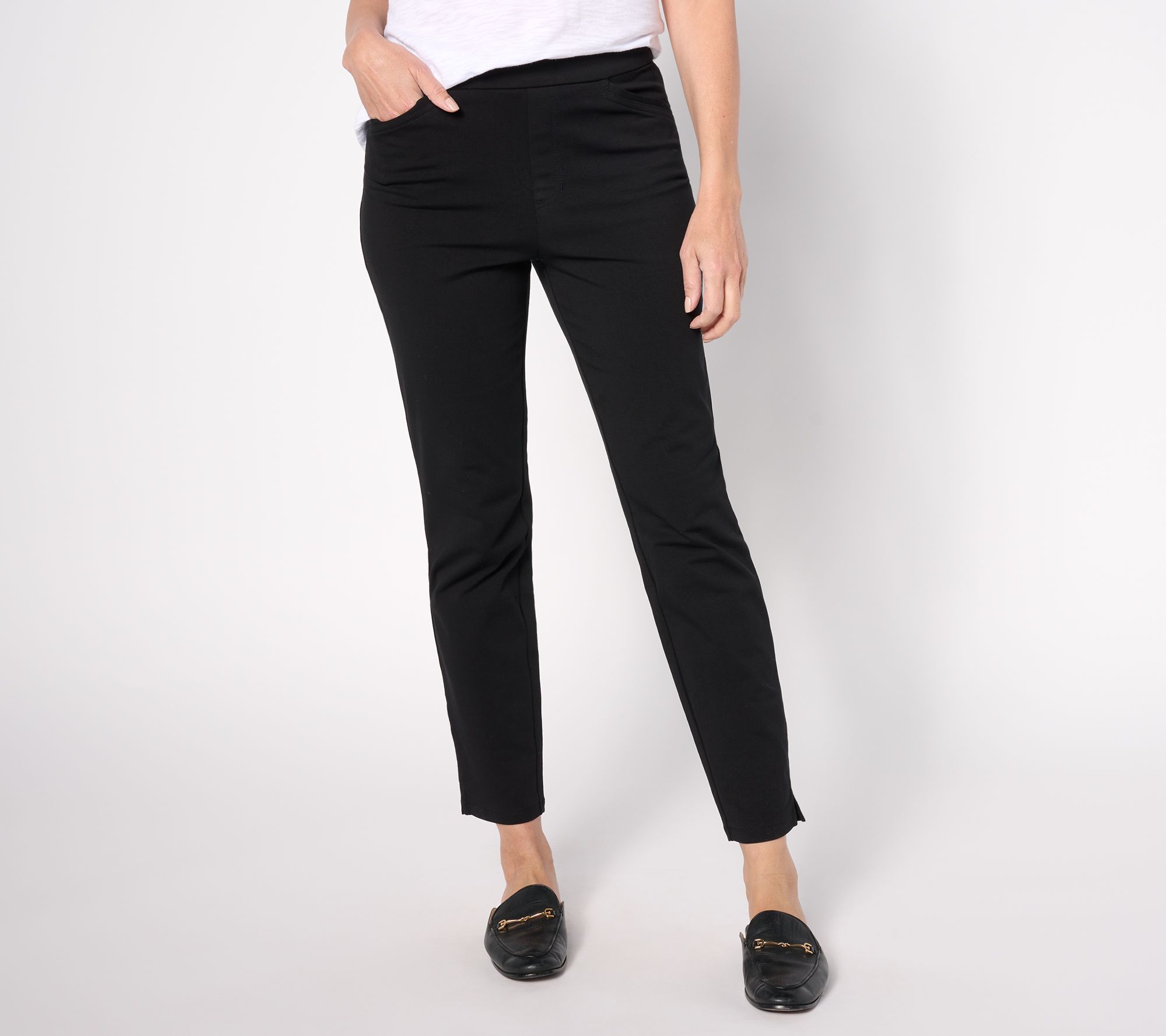 "As Is" Susan Graver Weekend Regular Premium Stretch Slim Leg Ankle Pants
