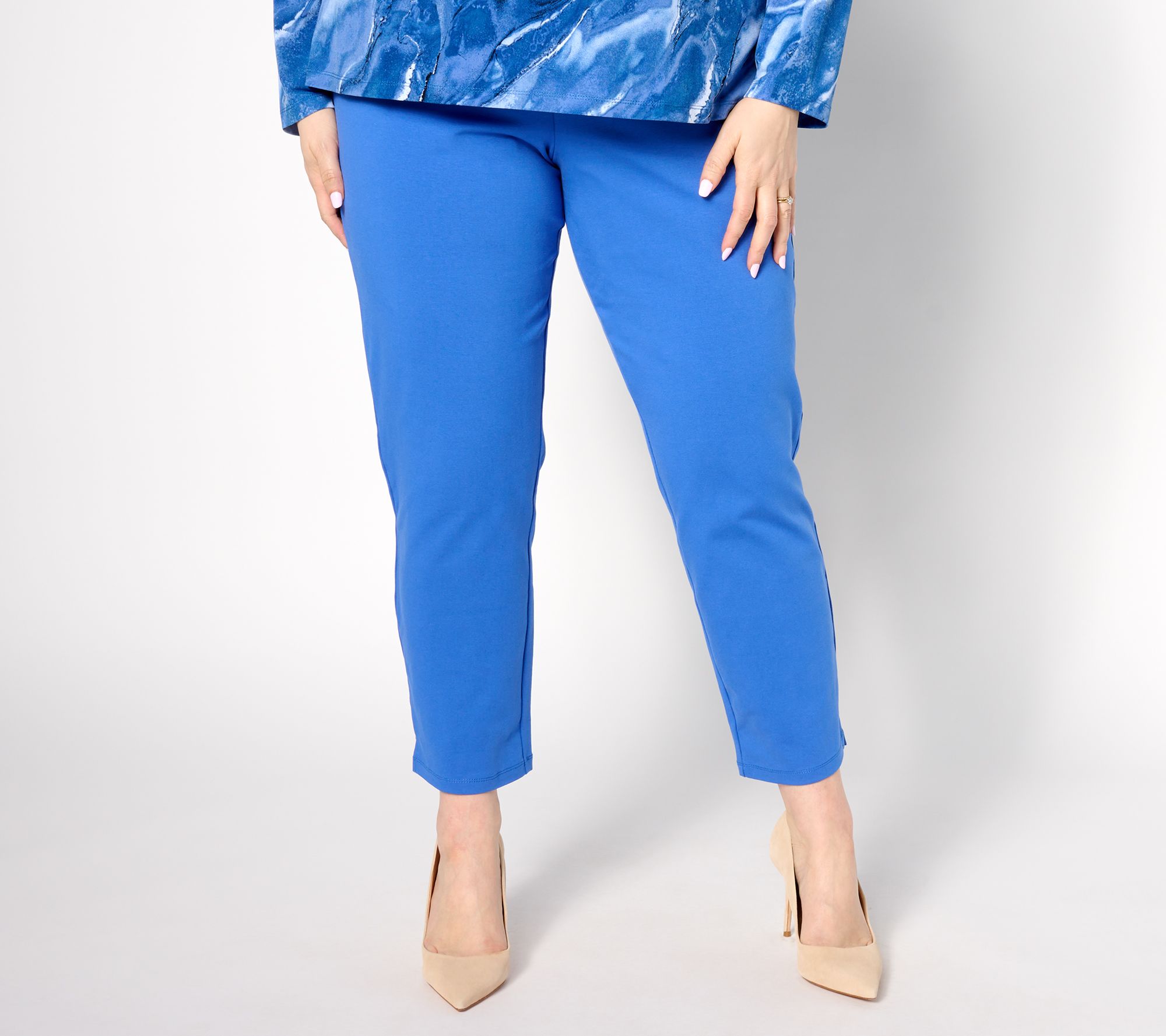 "As Is" Susan Graver Weekend Regular Premium Stretch Slim Leg Ankle Pants