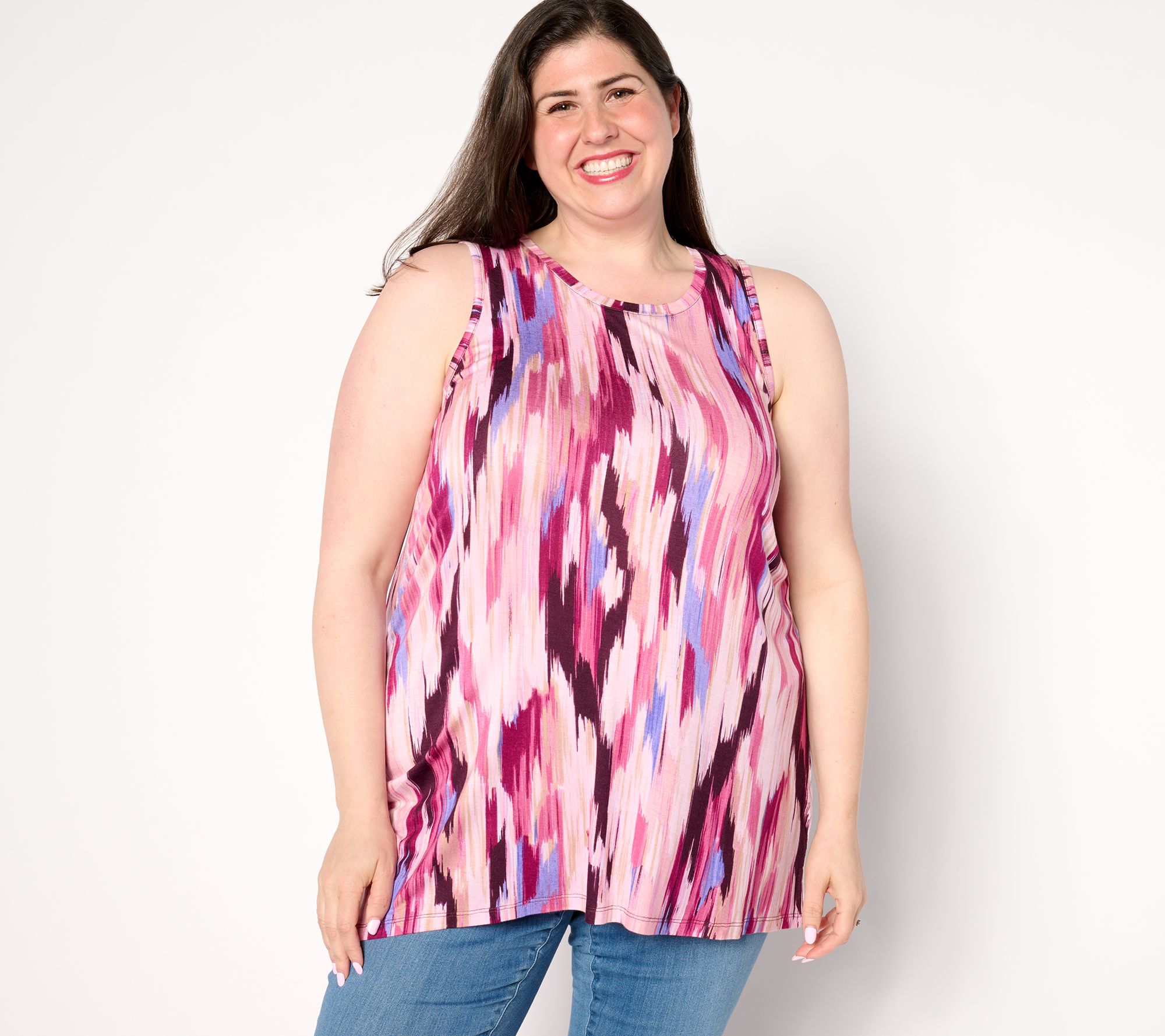 LOGO Layers by Lori Goldstein Scoopneck Tank with Side Slits