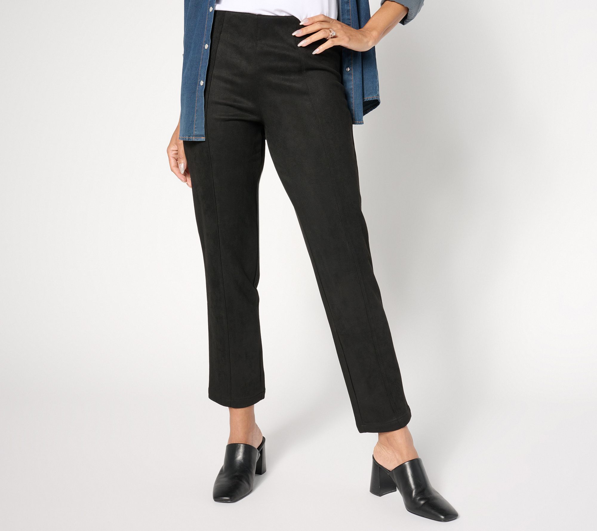 Denim & Co. Heritage Tall Faux Suede Slim Straight Pant
