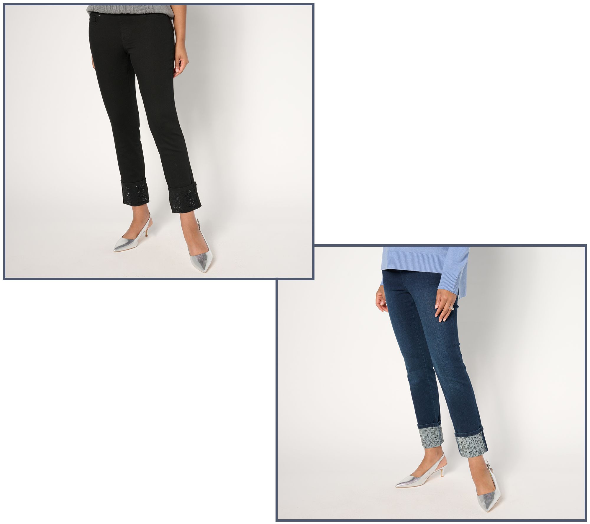 Belle by Kim Gravel TripleLuxe Sparkle Cuff Ankle Pants