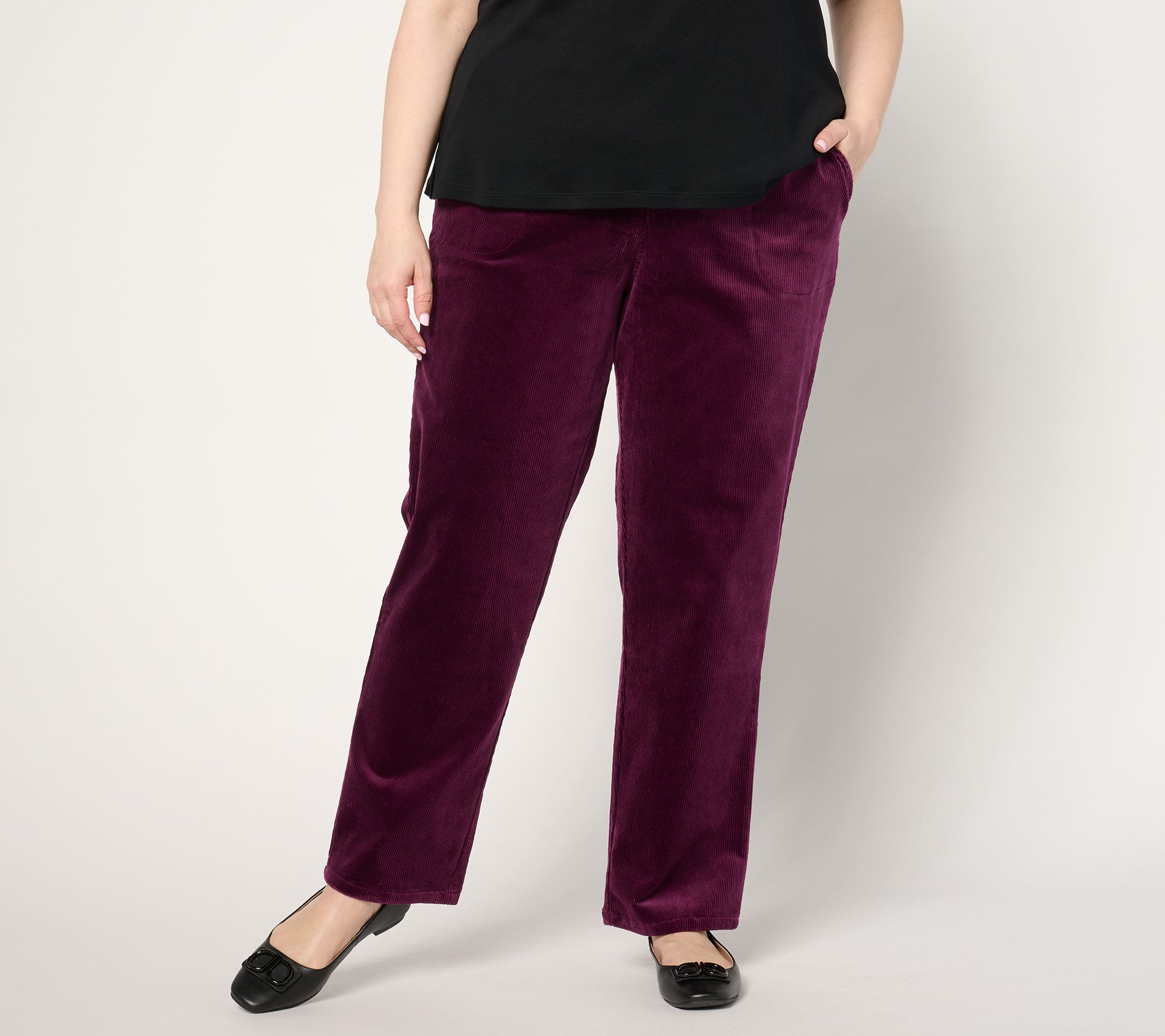 Denim & Co. Archives Tall Smooth Waist Corduroy Pant - QVC.com