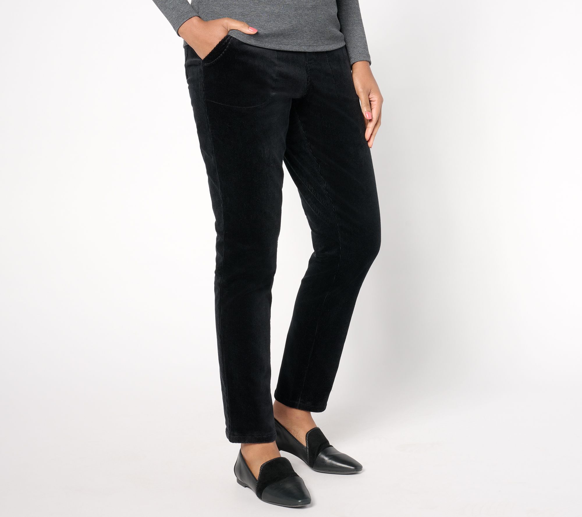 Denim & Co. Archives Tall Smooth Waist Corduroy Pant