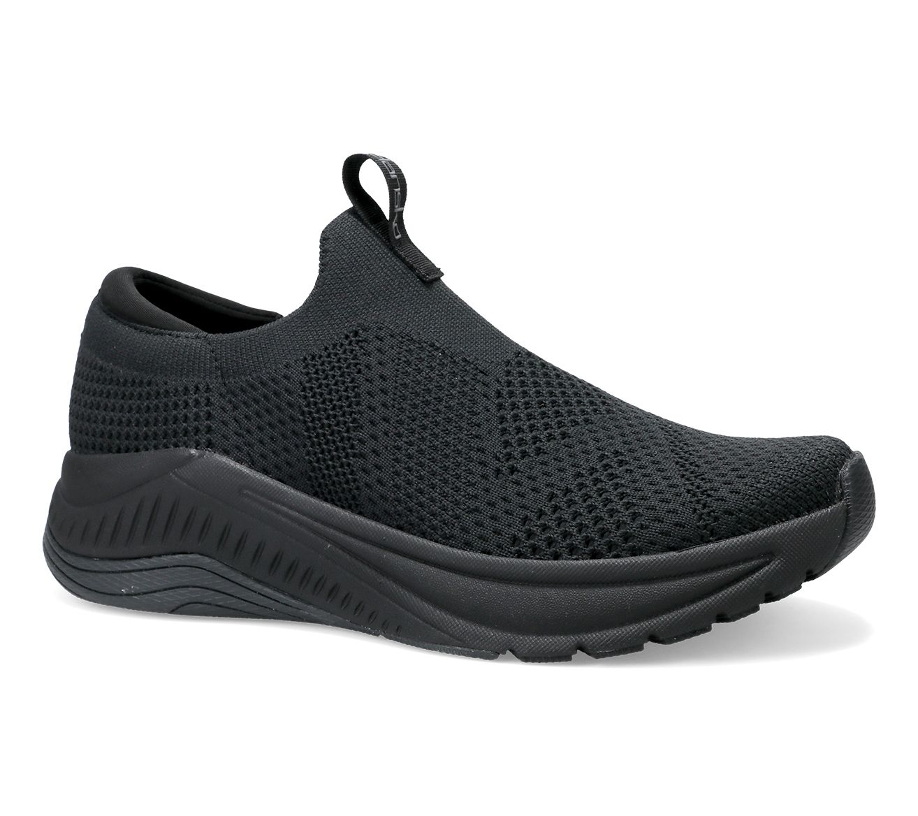 Dansko Black Knit Slip On Walking Sneaker- Pep