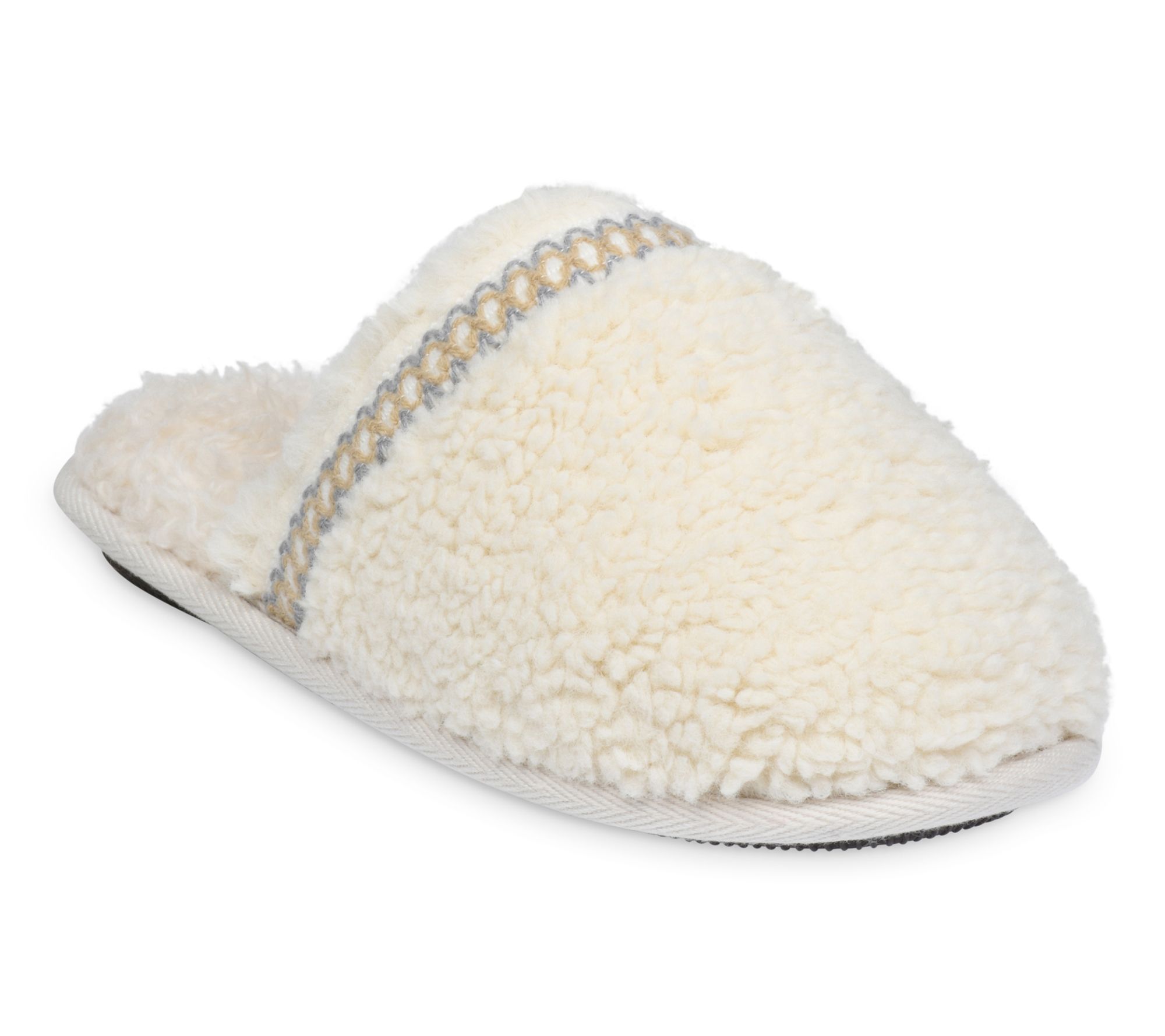 GaaHuu Indoor/Outdoor Memory Foam Trim Detail Scuff Slipper
