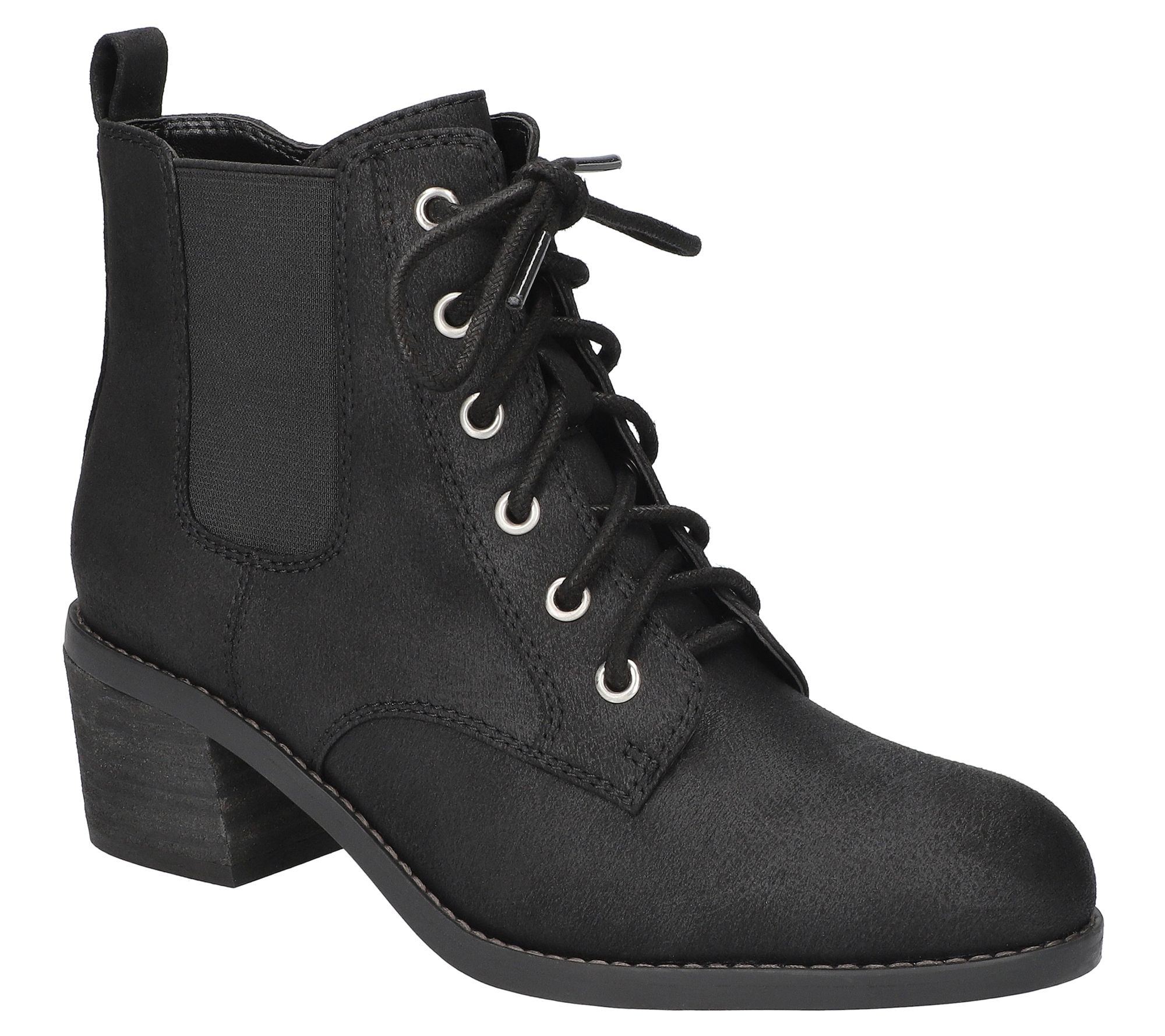 Bella Vita Lace Up Block Heel Ankle Boots-Bisma rk