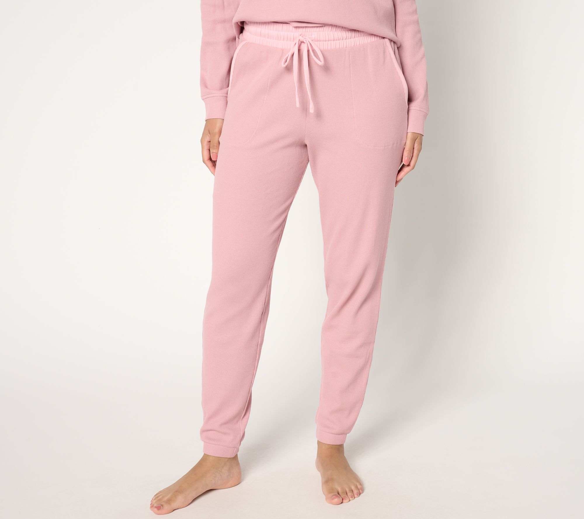 AnyBody Tall Cozy Knit Waffle Ankle Joggers