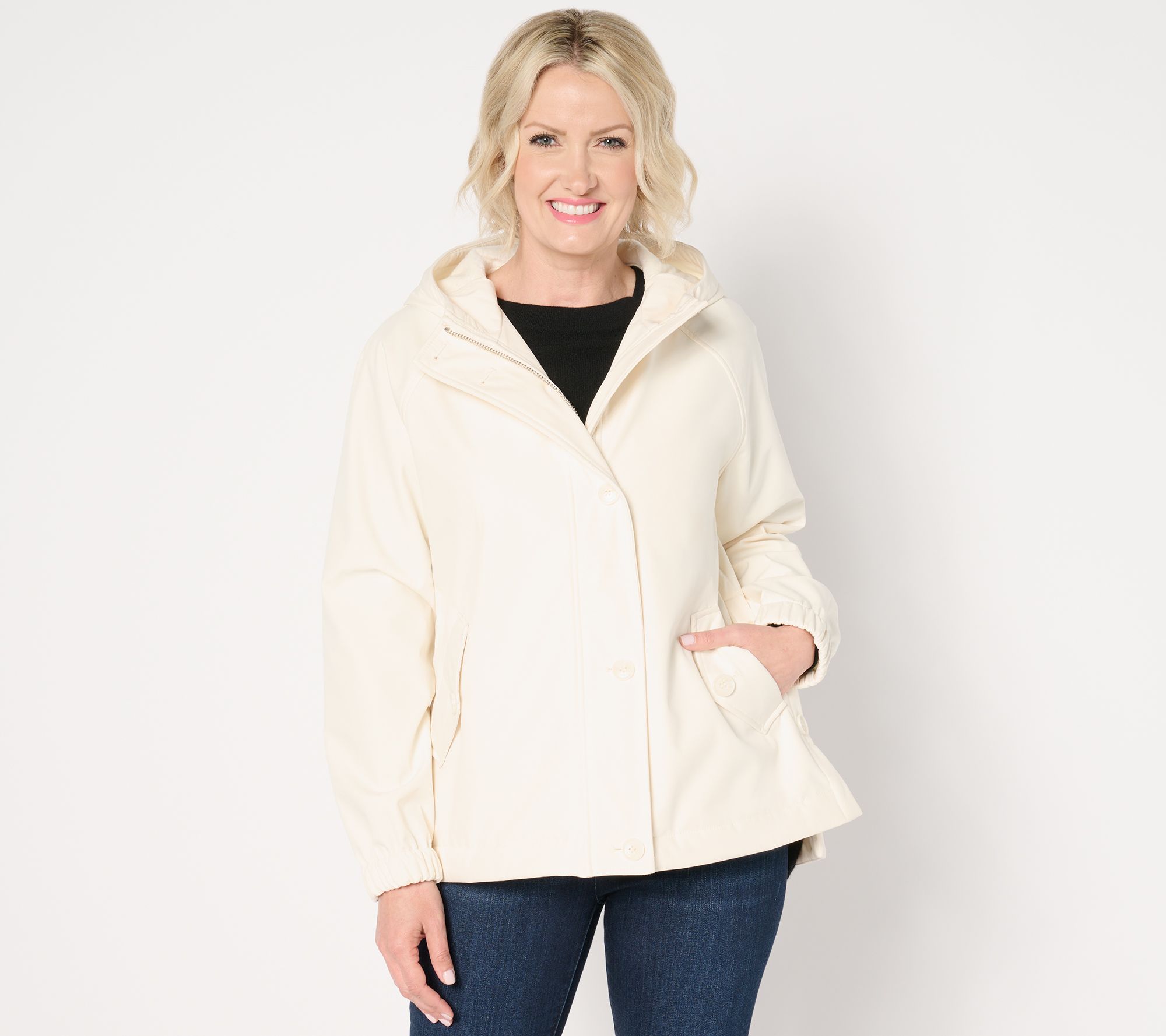 "As Is" Dennis Basso V-Luxe Coat with Button Vent