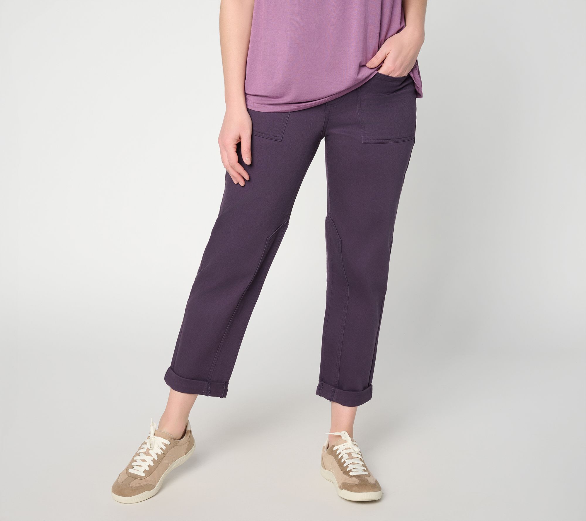 LOGO by Lori Goldstein Regular Color Straight Leg Ankle Jeans