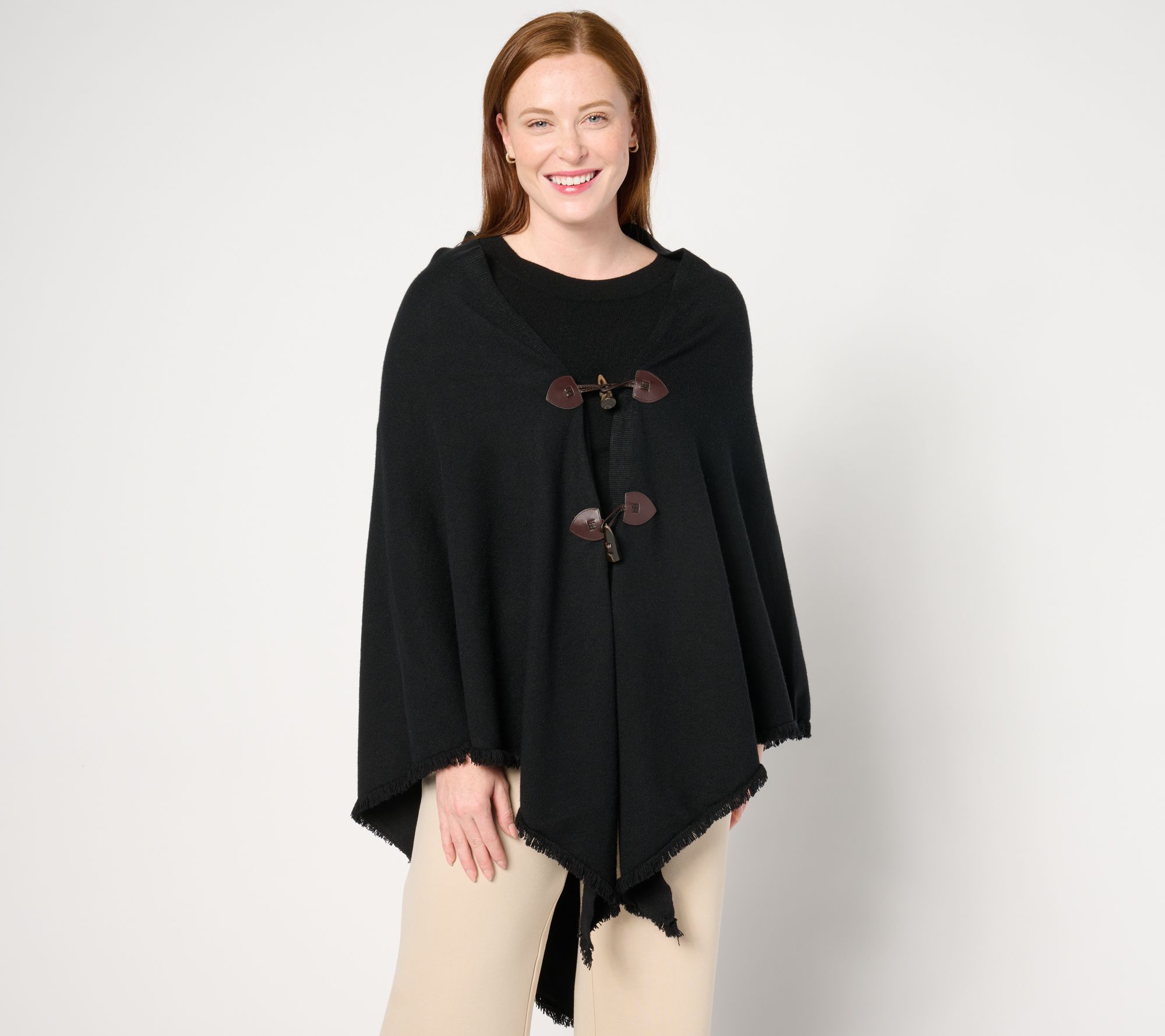 "As Is" nicole by Nicole Miller Sweater Knit Wrap with Closure