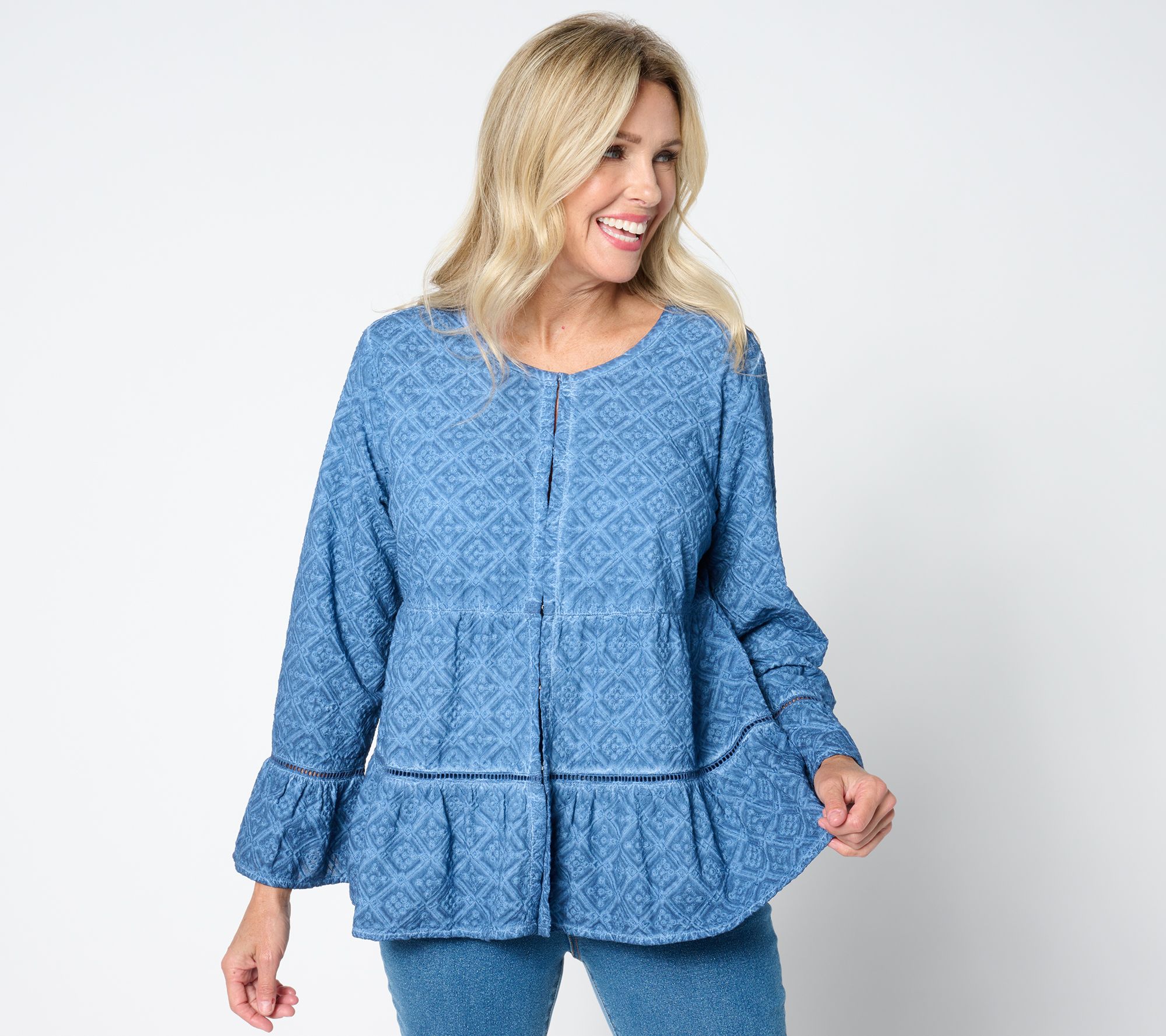 "As Is" LOGO Lavish by Lori Goldstein Scoop Neck Bed Jacket
