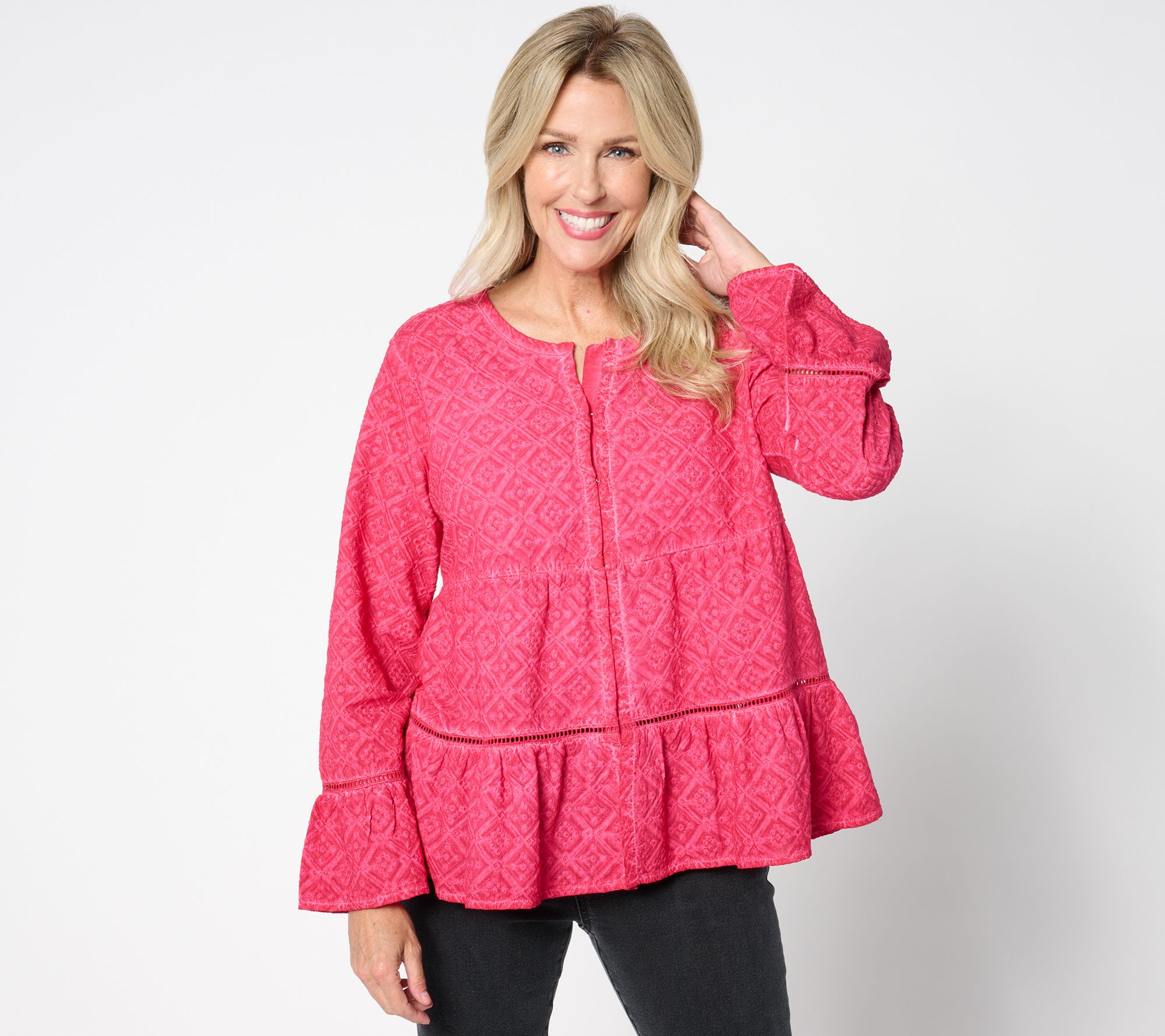 "As Is" LOGO Lavish by Lori Goldstein Scoop Neck Bed Jacket