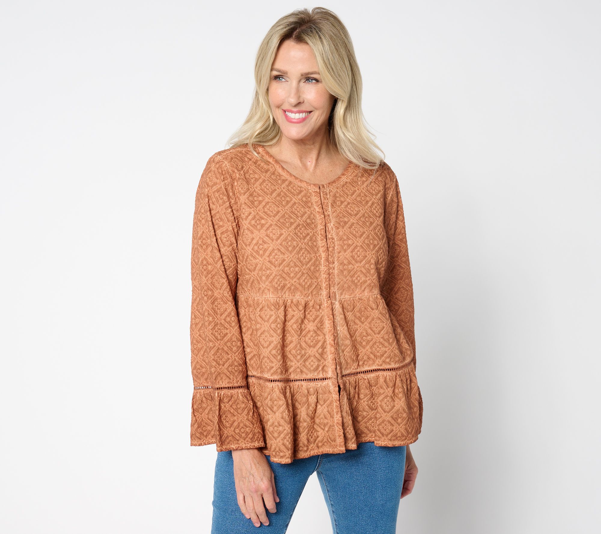 "As Is" LOGO Lavish by Lori Goldstein Scoop Neck Bed Jacket