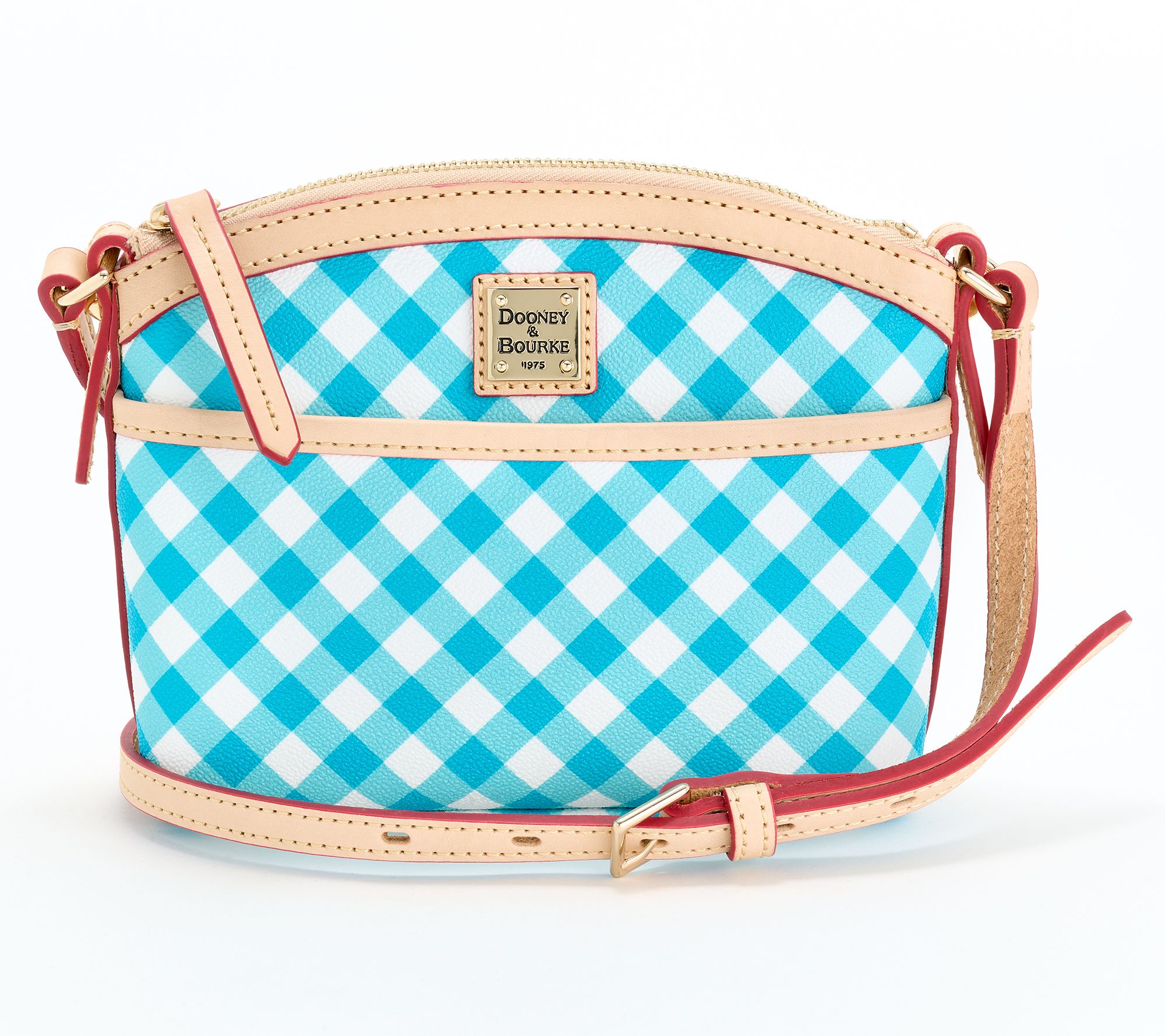 Dooney & Bourke Coated Cotton Gingham Domed Crossbody