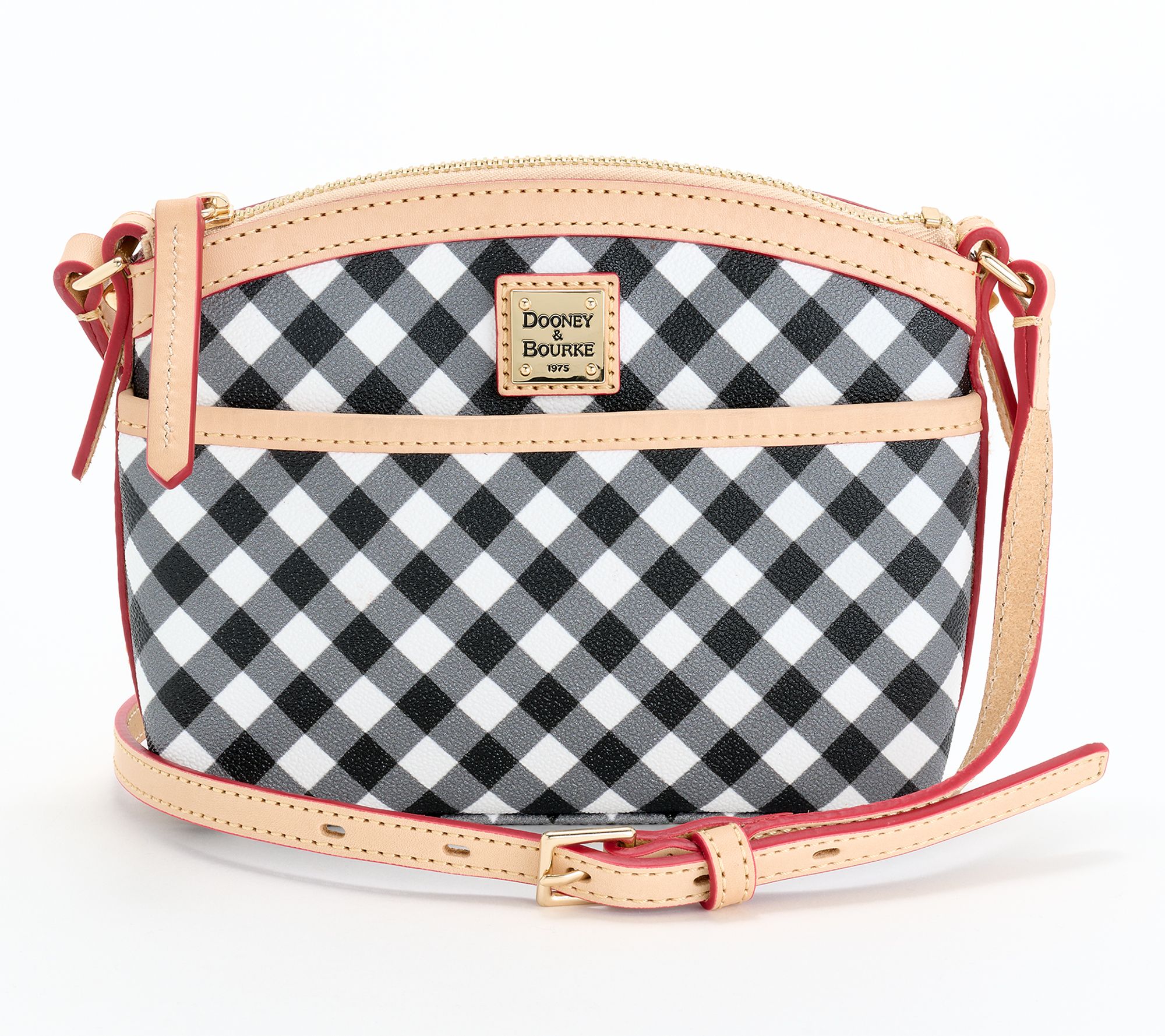 Dooney & Bourke Coated Cotton Gingham Domed Crossbody