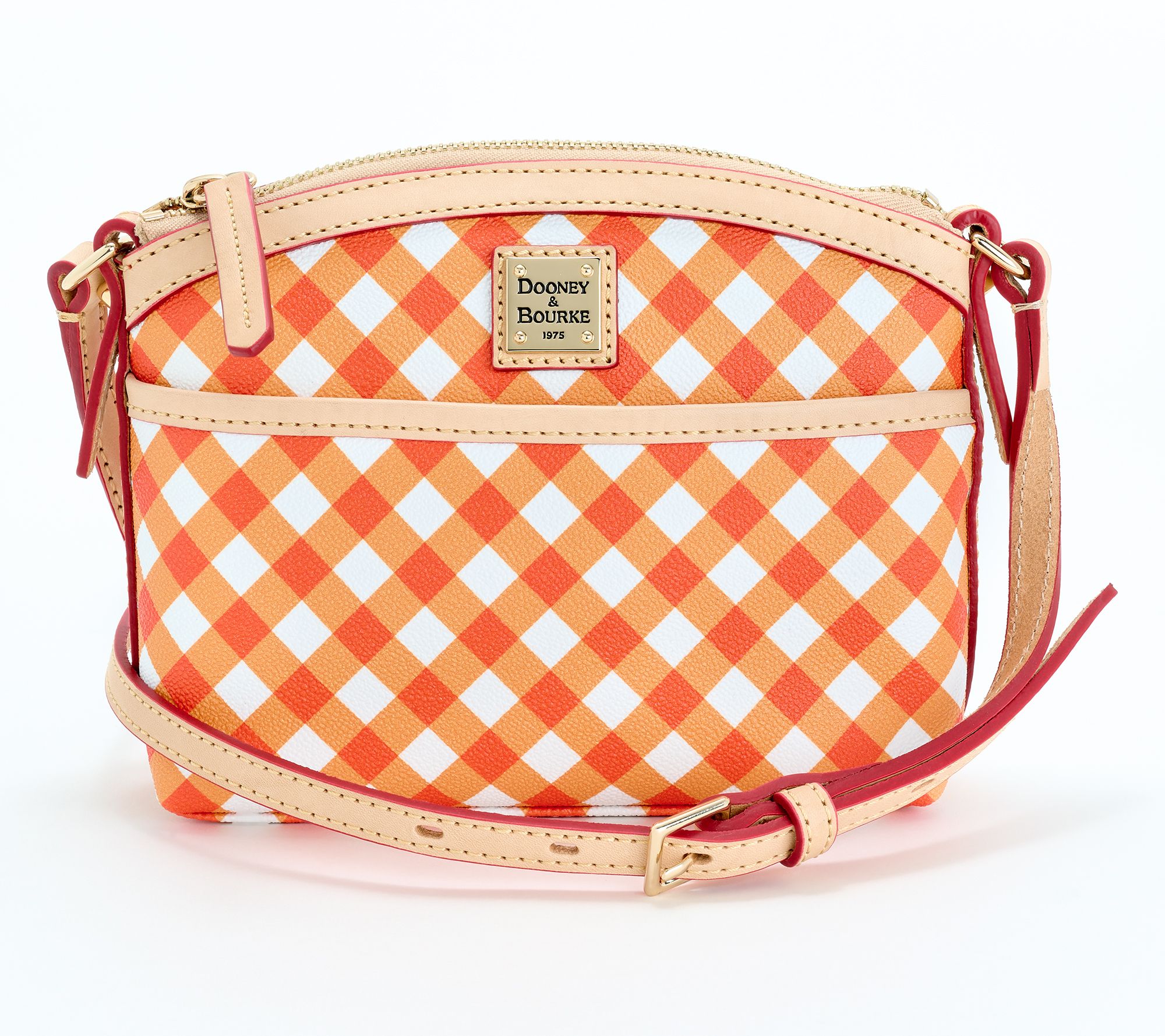 Dooney & Bourke Coated Cotton Gingham Domed Crossbody