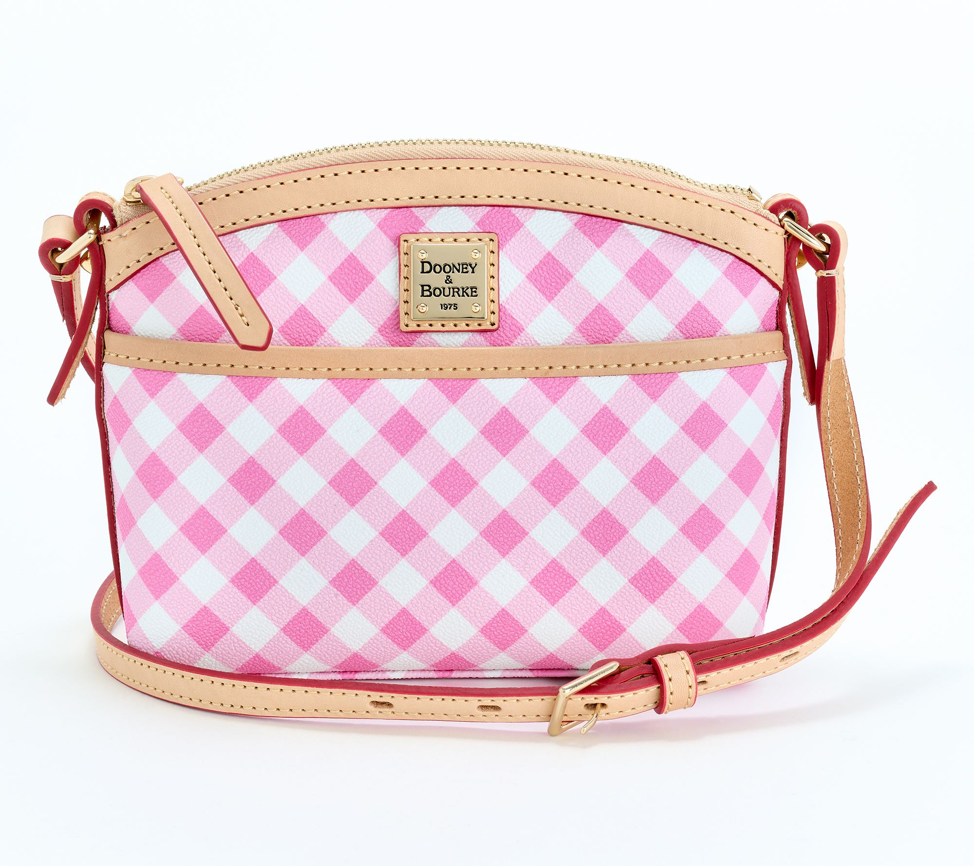 Dooney & Bourke Coated Cotton Gingham Domed Crossbody