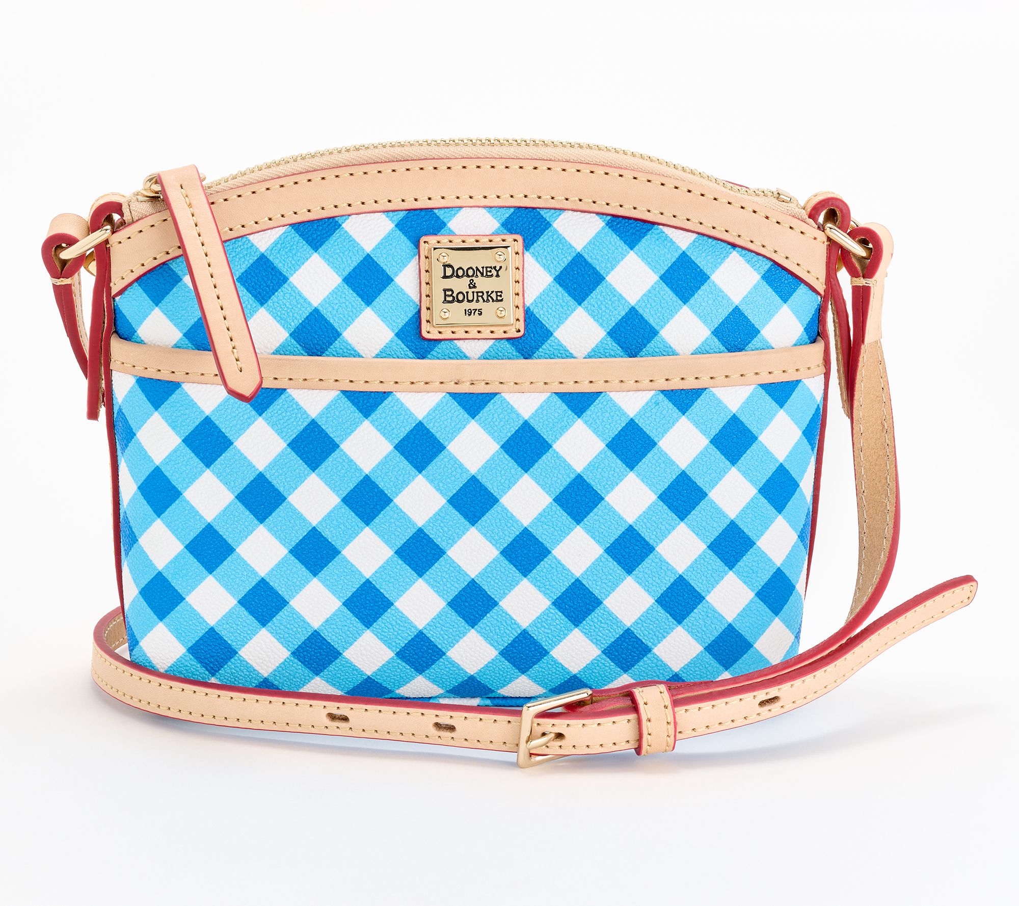 Dooney & Bourke Coated Cotton Gingham Domed Crossbody