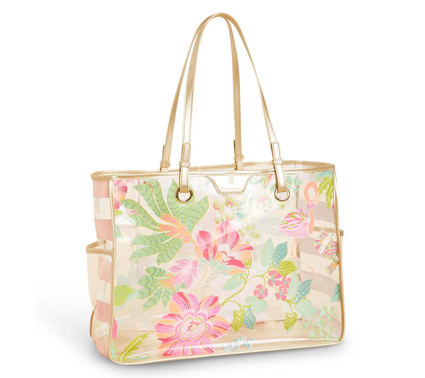 Spartina 449 Printed Clear Beach Tote with Metallic Trim