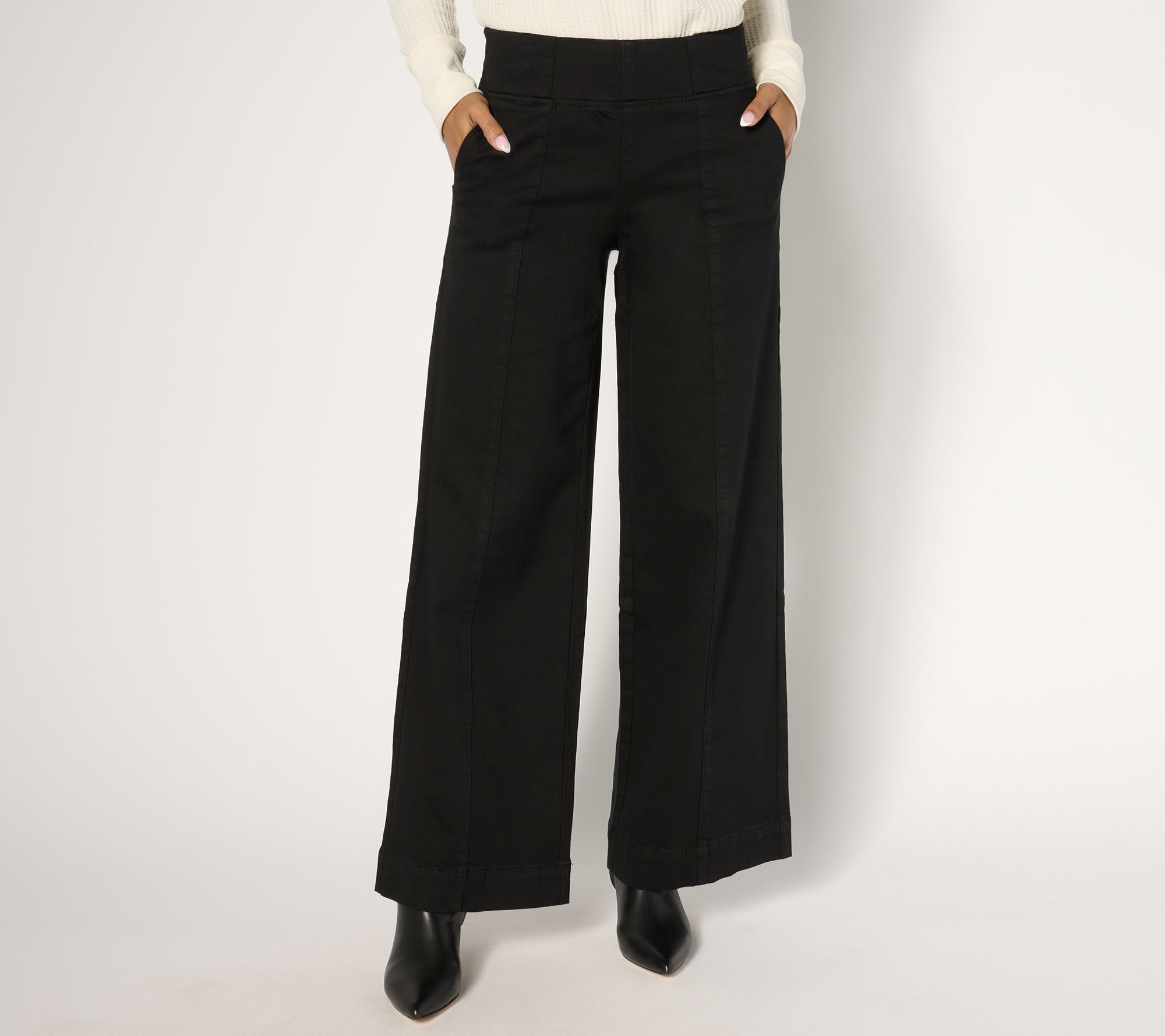 "As Is" Belle by Kim Gravel Reg TripleLuxe Twill Palazzo Topstitch Jean