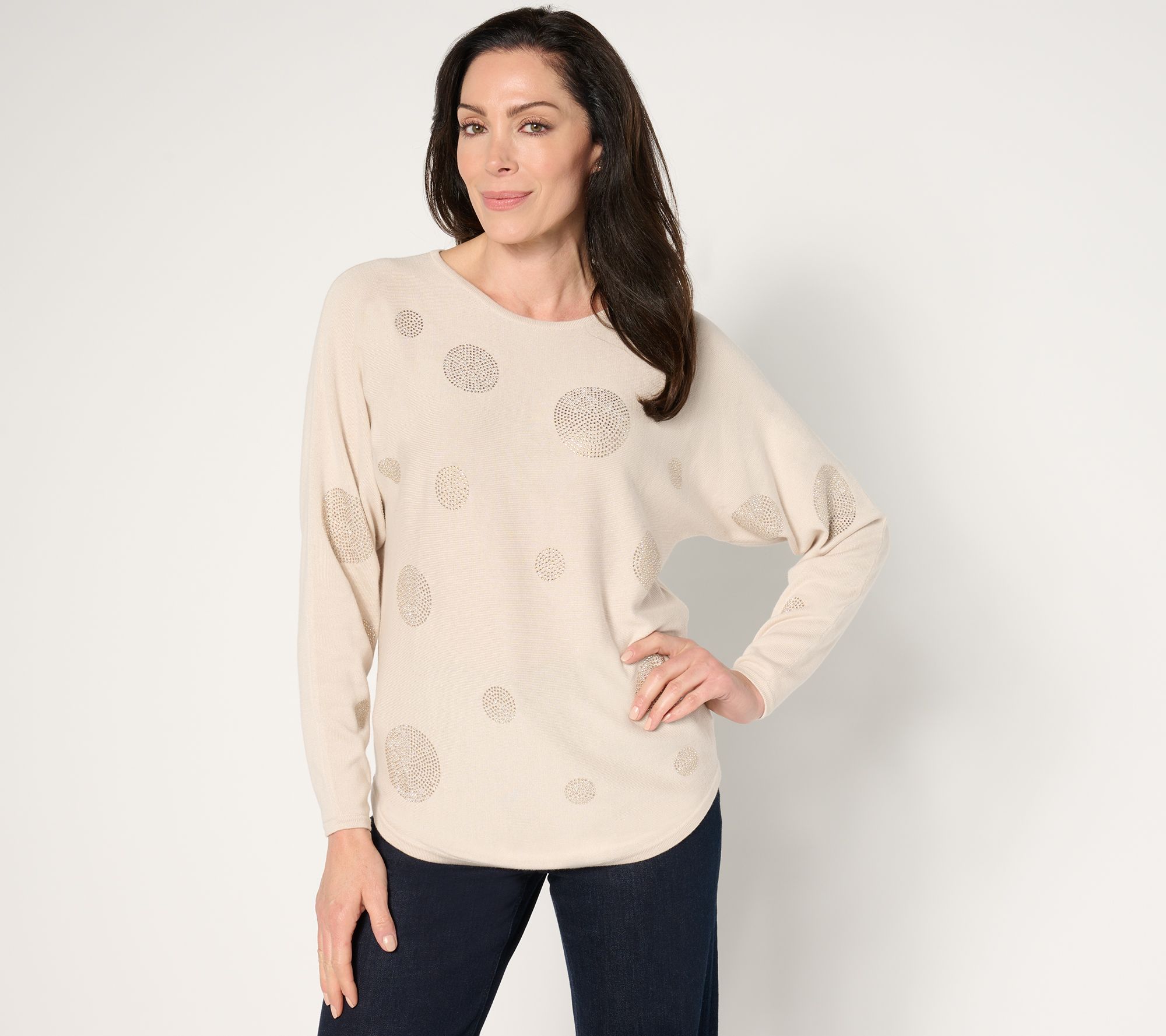 "As Is" Belle by Kim Gravel EmBelleished Sparkle Dot Sweater