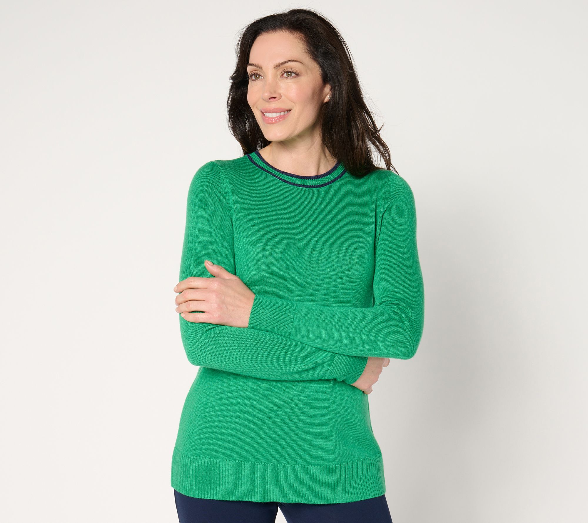 "As Is" Joan Rivers Long Sleeve Button Back Sweater with Tipping