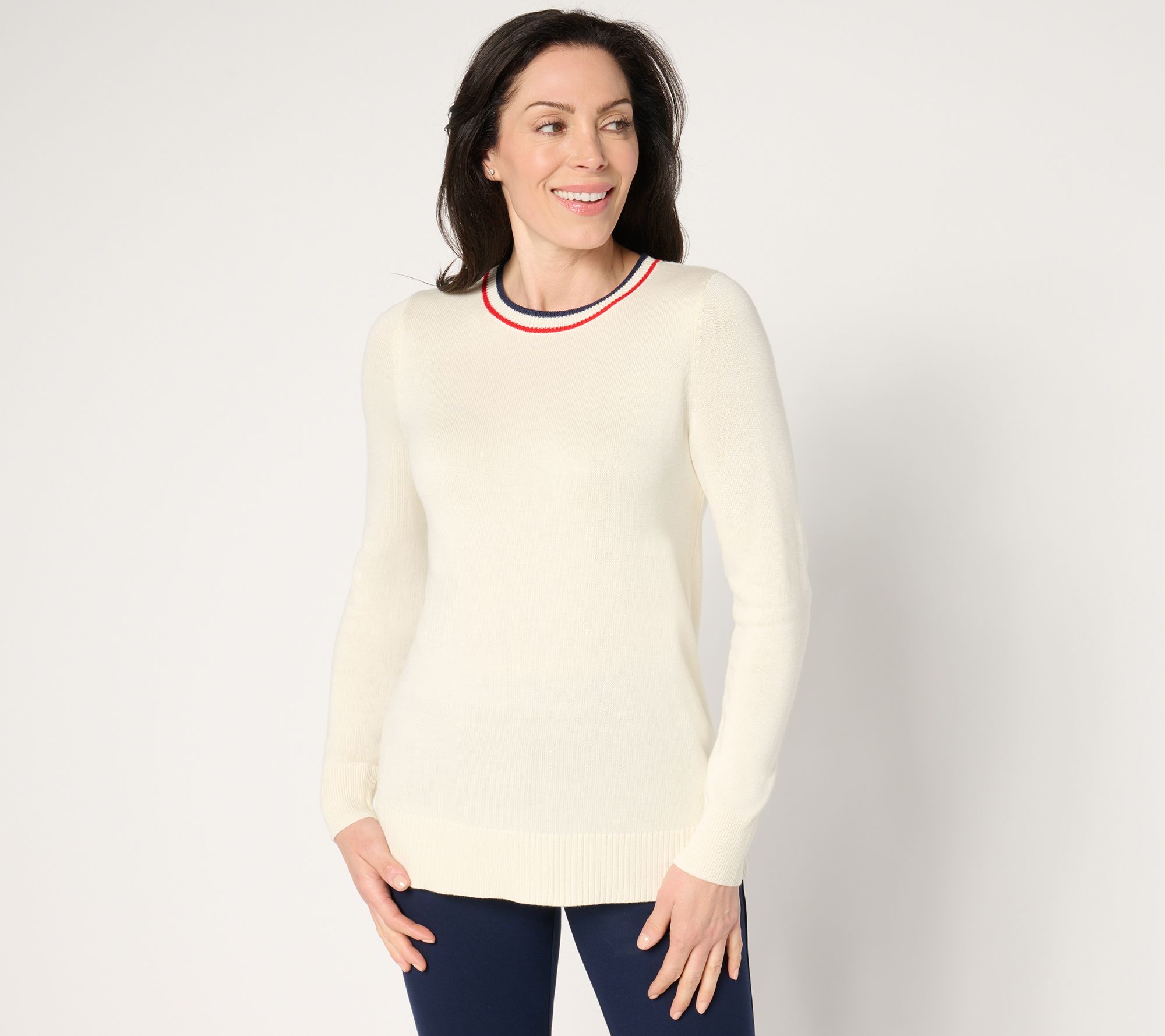 "As Is" Joan Rivers Long Sleeve Button Back Sweater with Tipping