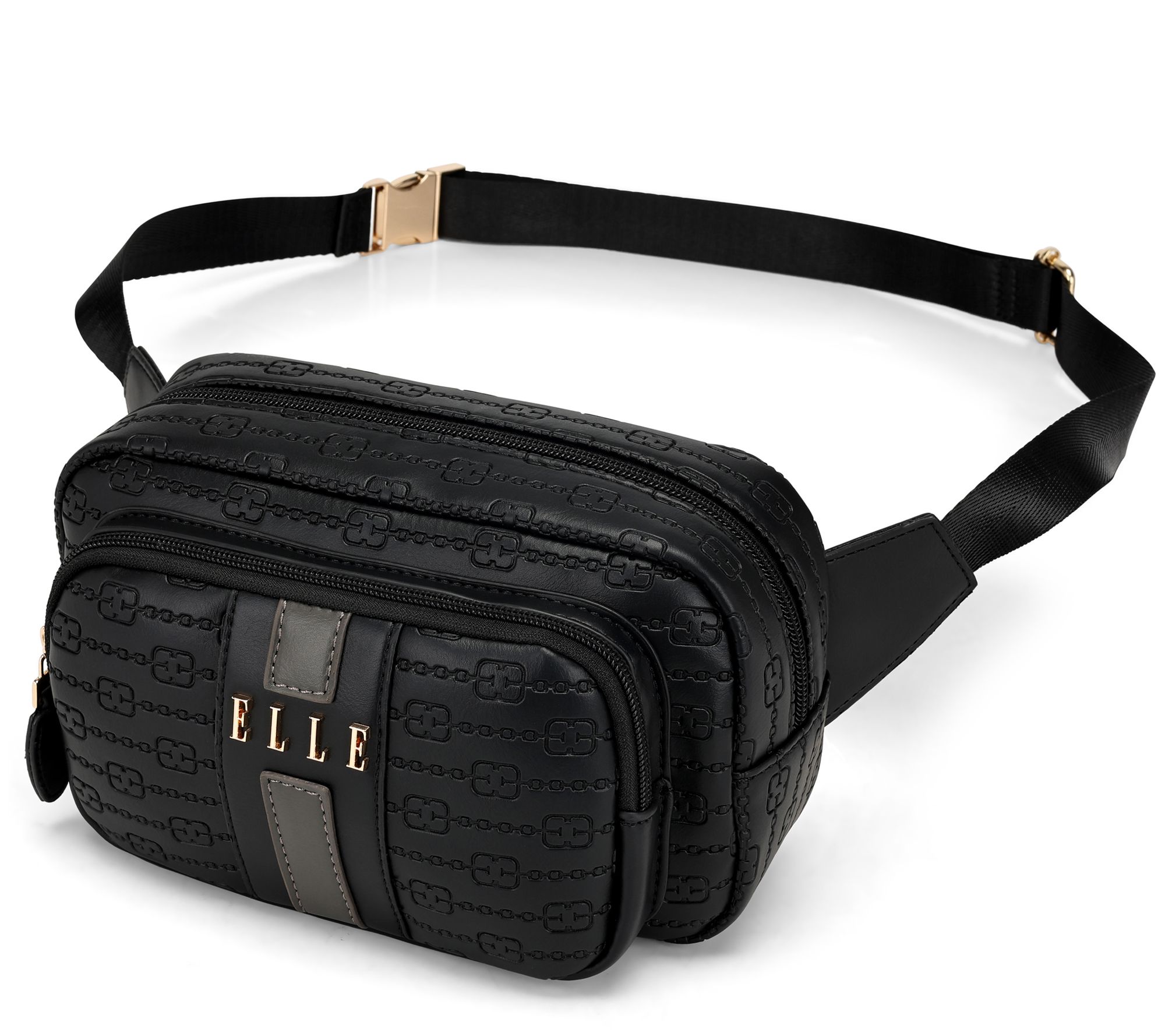 ELLE Eleganza Vegan Leather Monogram Sling Bag