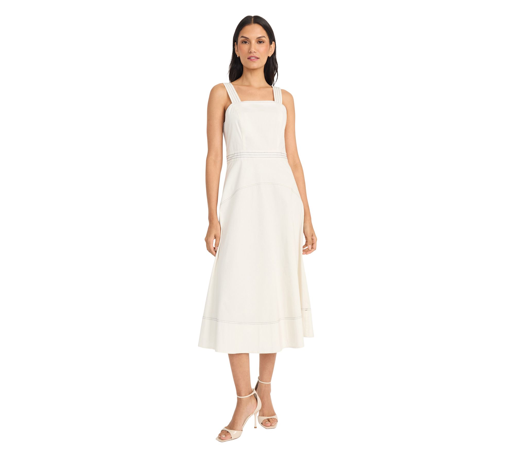 Maggy London Sleeveless Cotton A-line Midi Dress