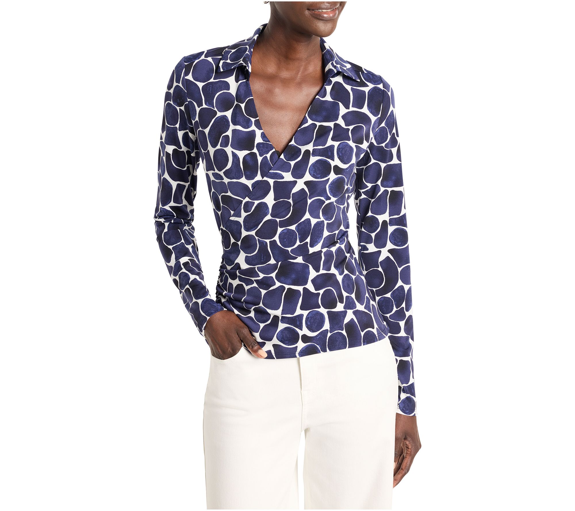 NIC+ZOE Geo Pebble Wrap Top