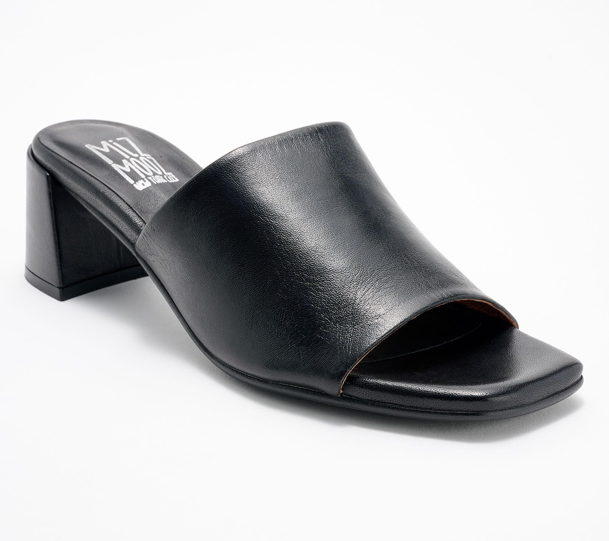 "As Is" Miz Mooz Leather Heeled Mules - Kaye