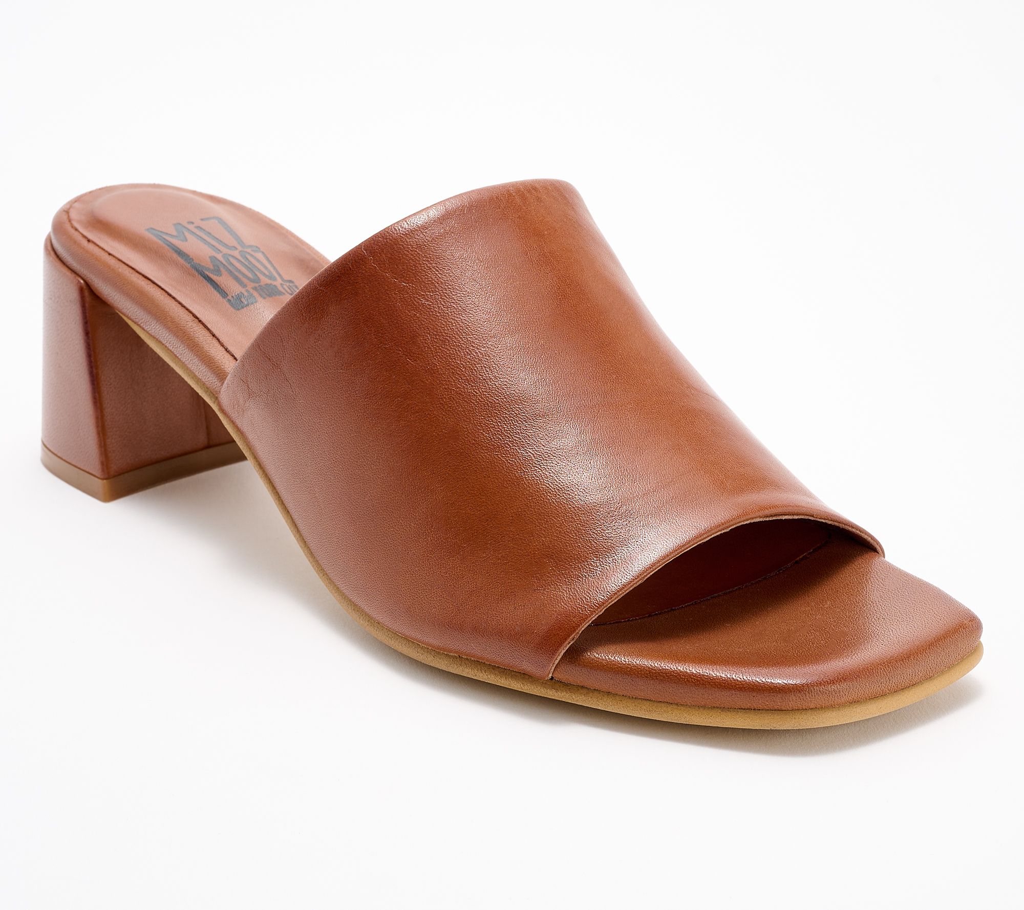 "As Is" Miz Mooz Leather Heeled Mules - Kaye