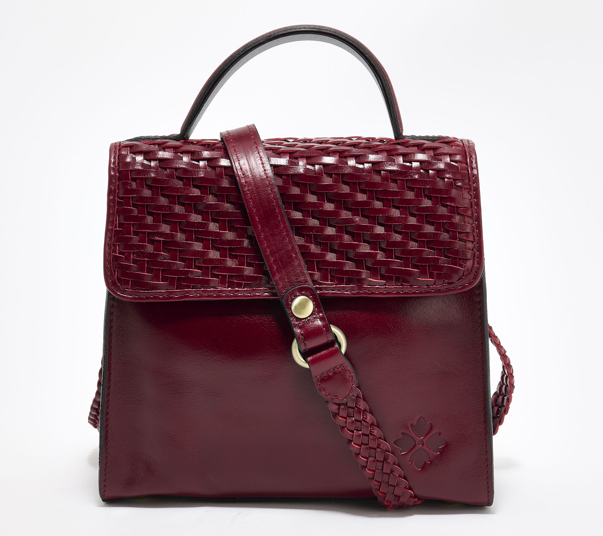 Patricia Nash Elva Woven Leather Top Handle Satchel