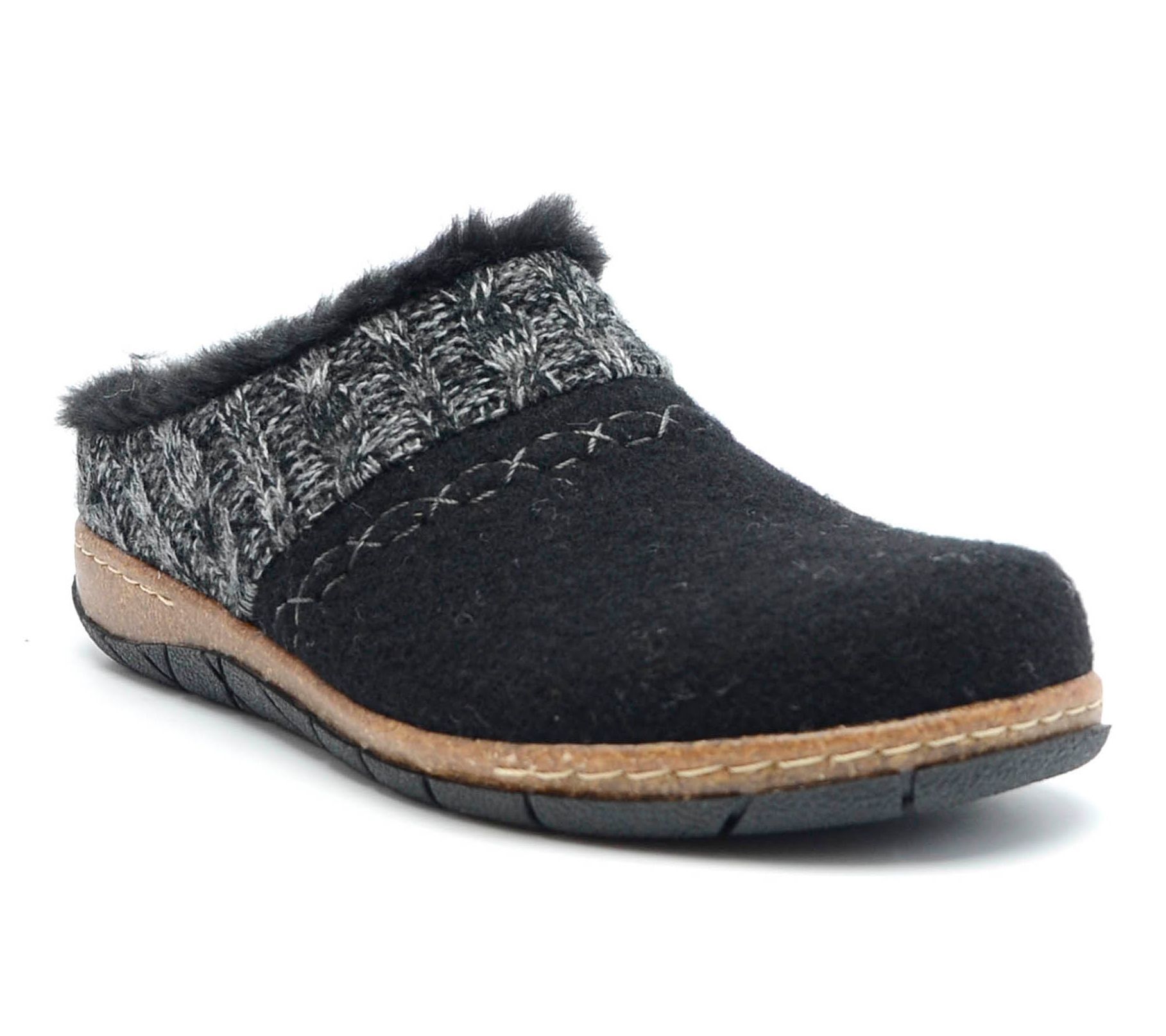 Earth Slip-On Clog with Sweater Collar -Elyot
